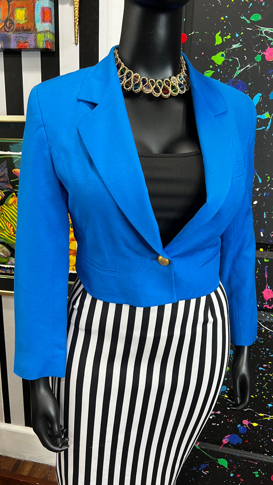 Vintage JH Collectibles Cropped Blue Blazer (12)