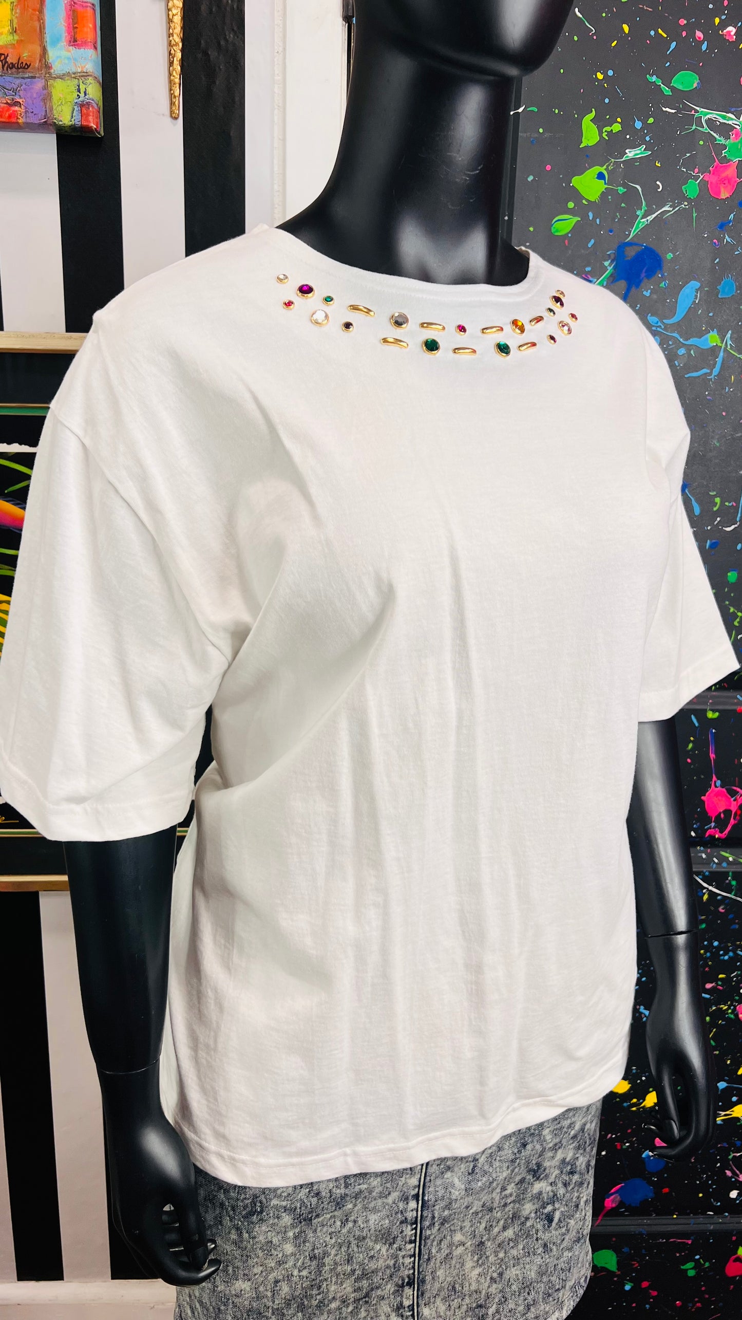 Vintage Jeweled White Blouse (24)