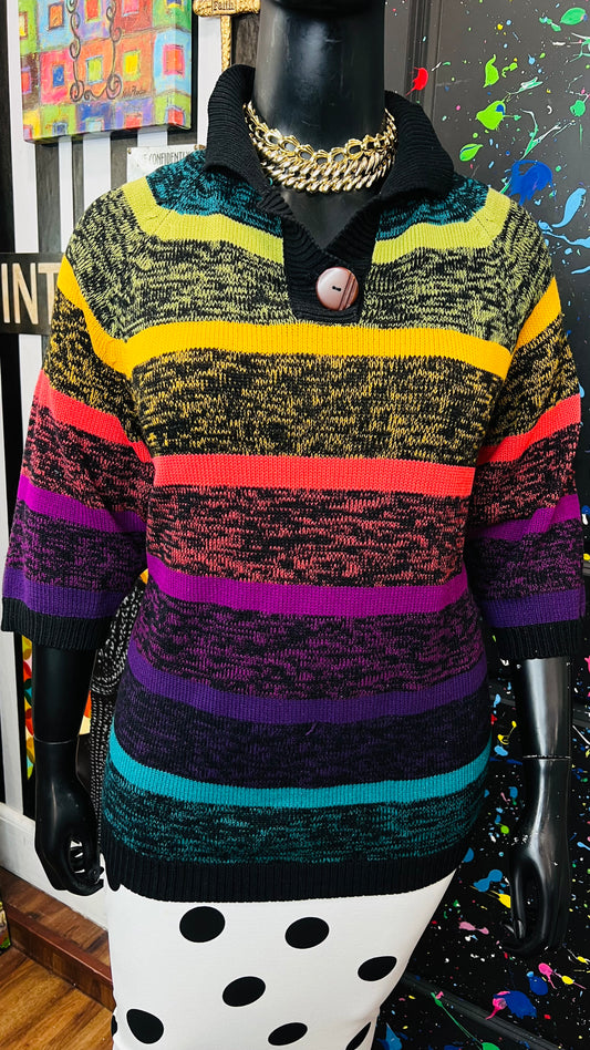 Vintage Rainbow Knit Sweater (OS)