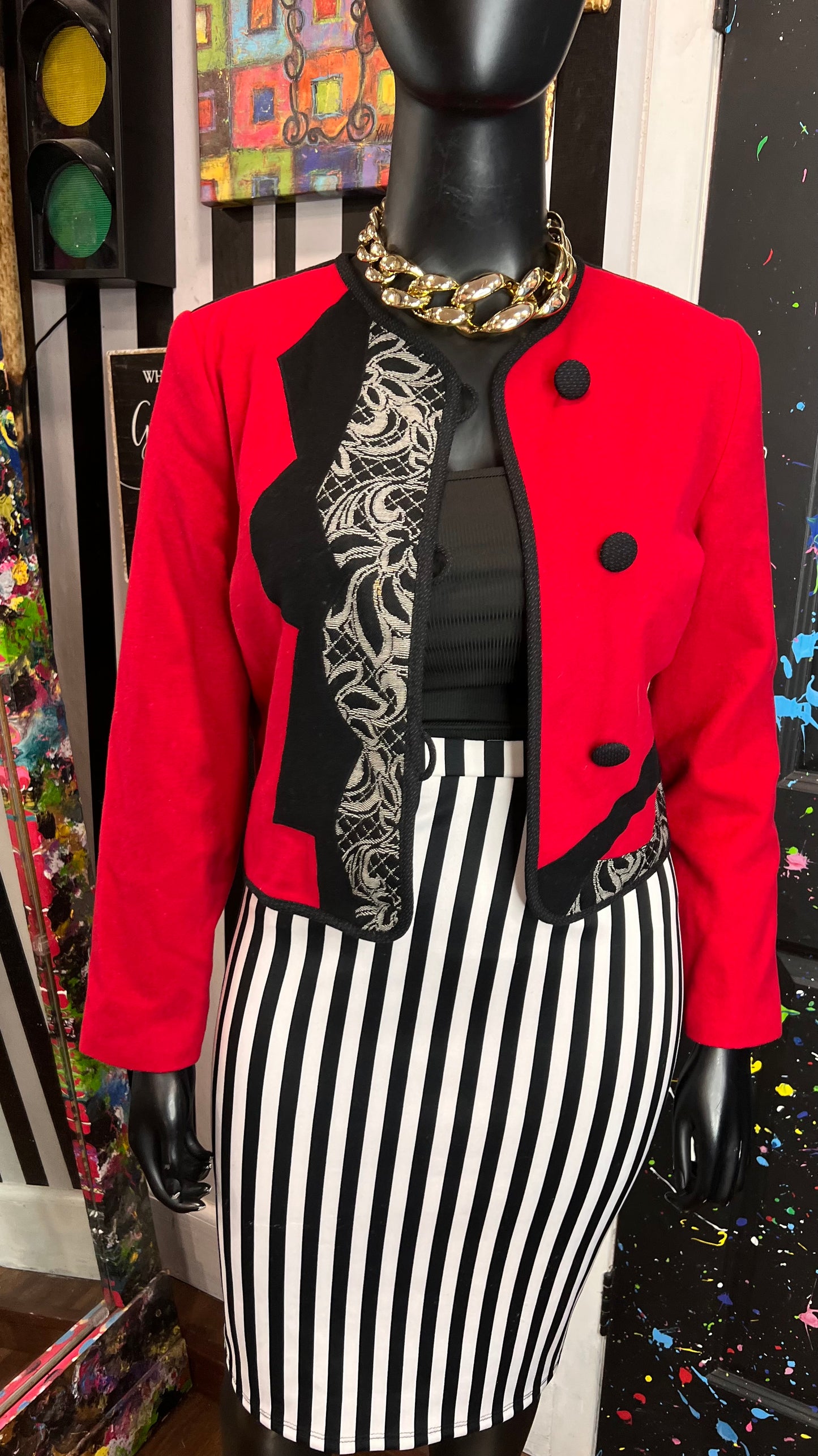 Vintage Canvas Backs Cropped Blazer (12)