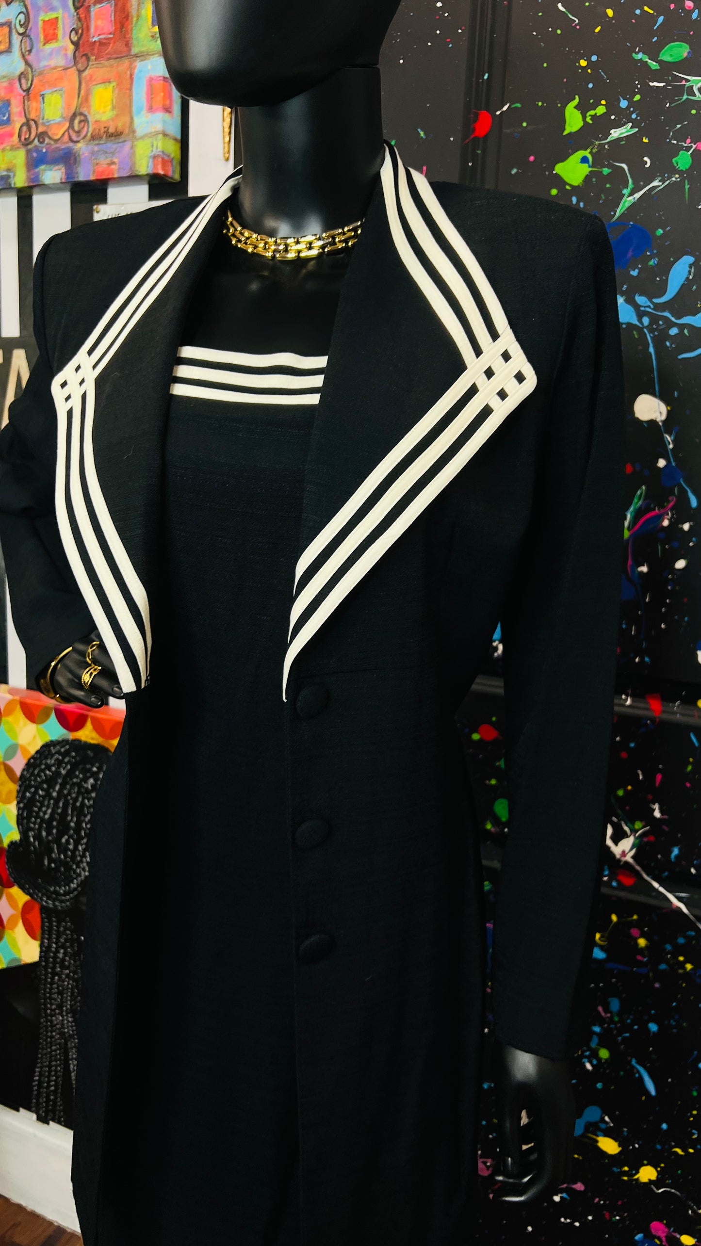 Vintage Black & White Dress & Blazer Set- DeadStock w/Tags (12)