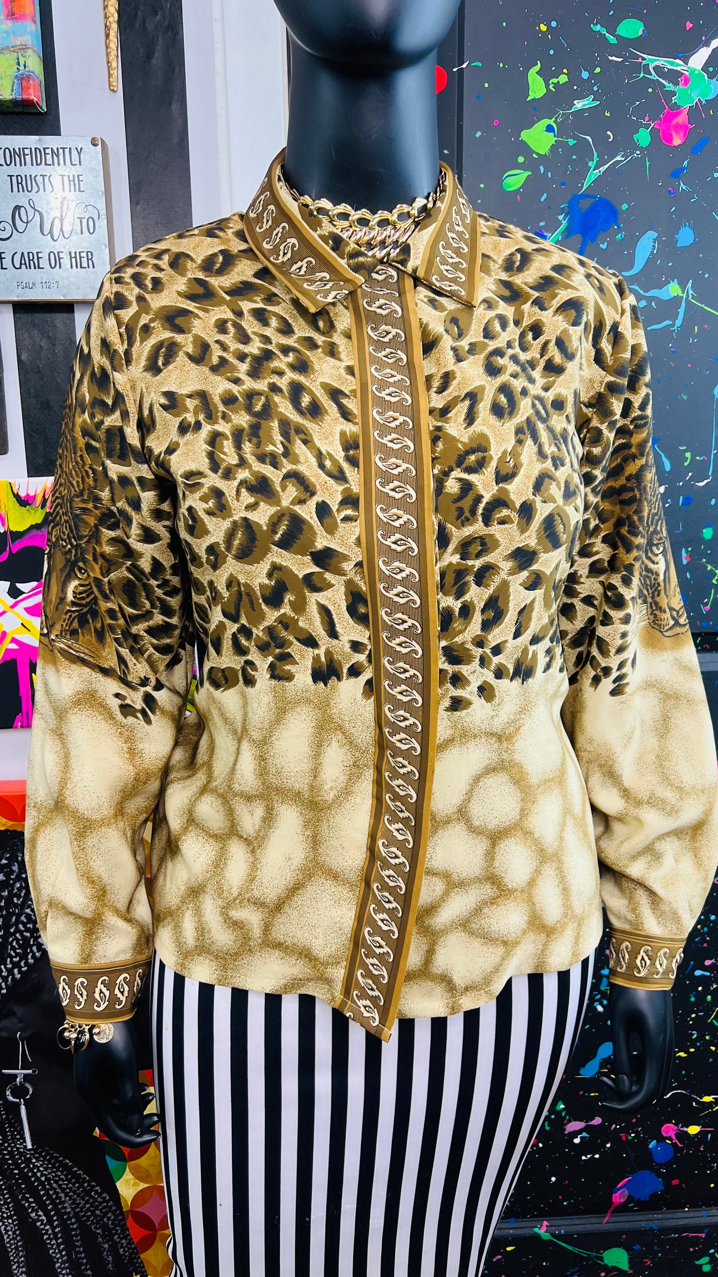 Vintage Tiger Polyester Blouse (16)