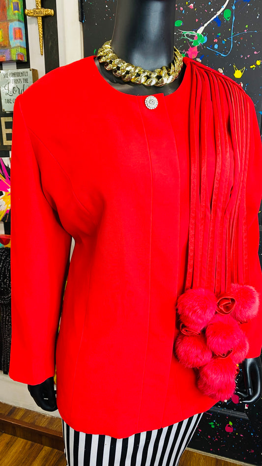Vintage Statement Red Blazer (24W)