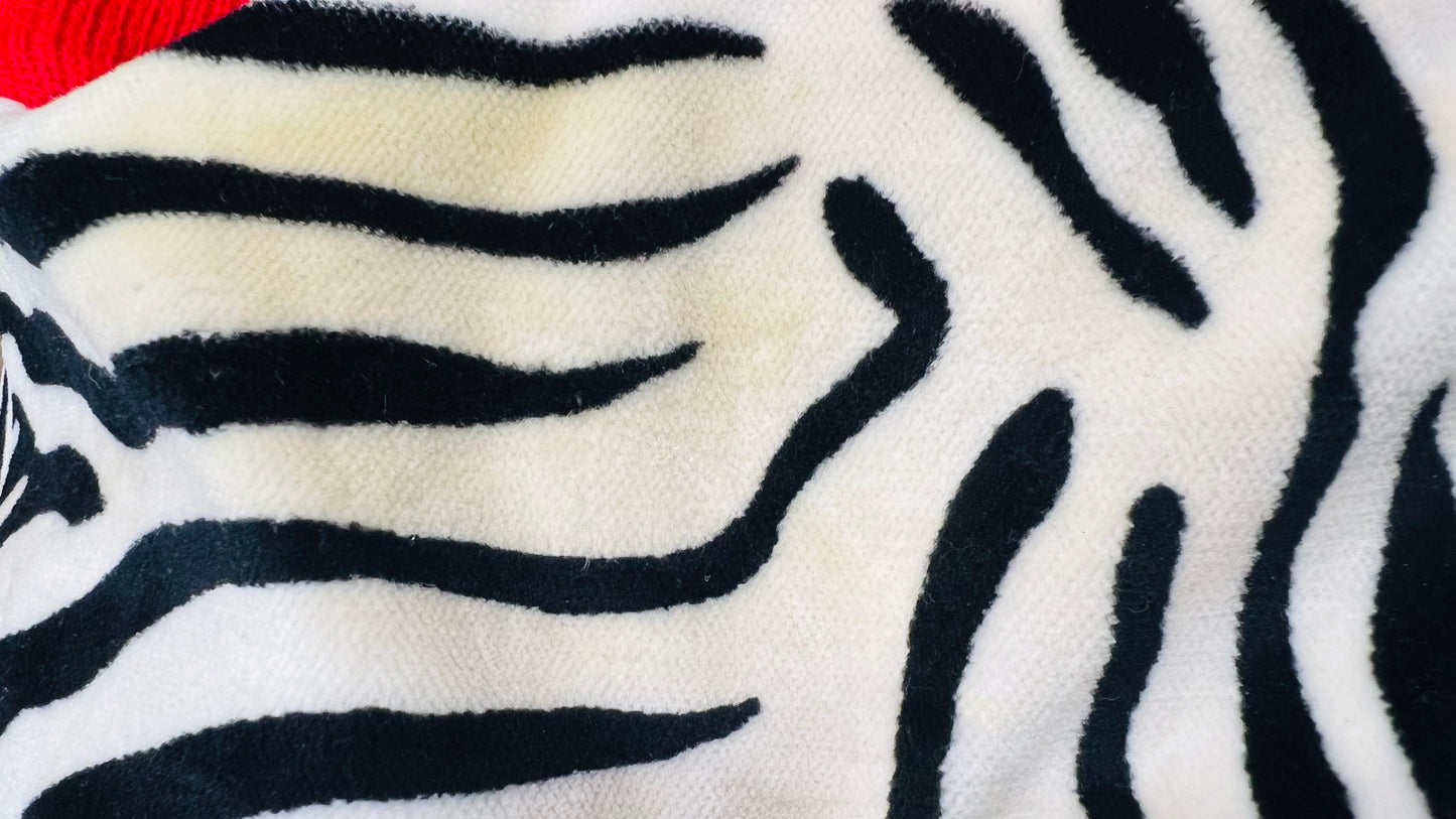 Vintage Red & Zebra Print Skirt Suit - Has Stretch (16)
