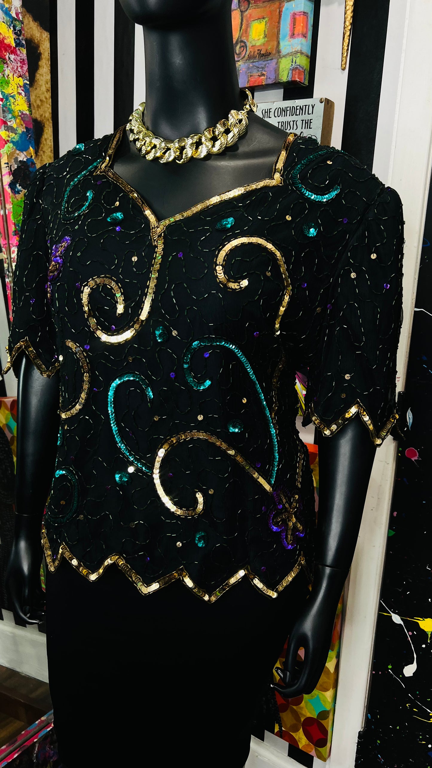 Vintage Sequin Blouse (24)