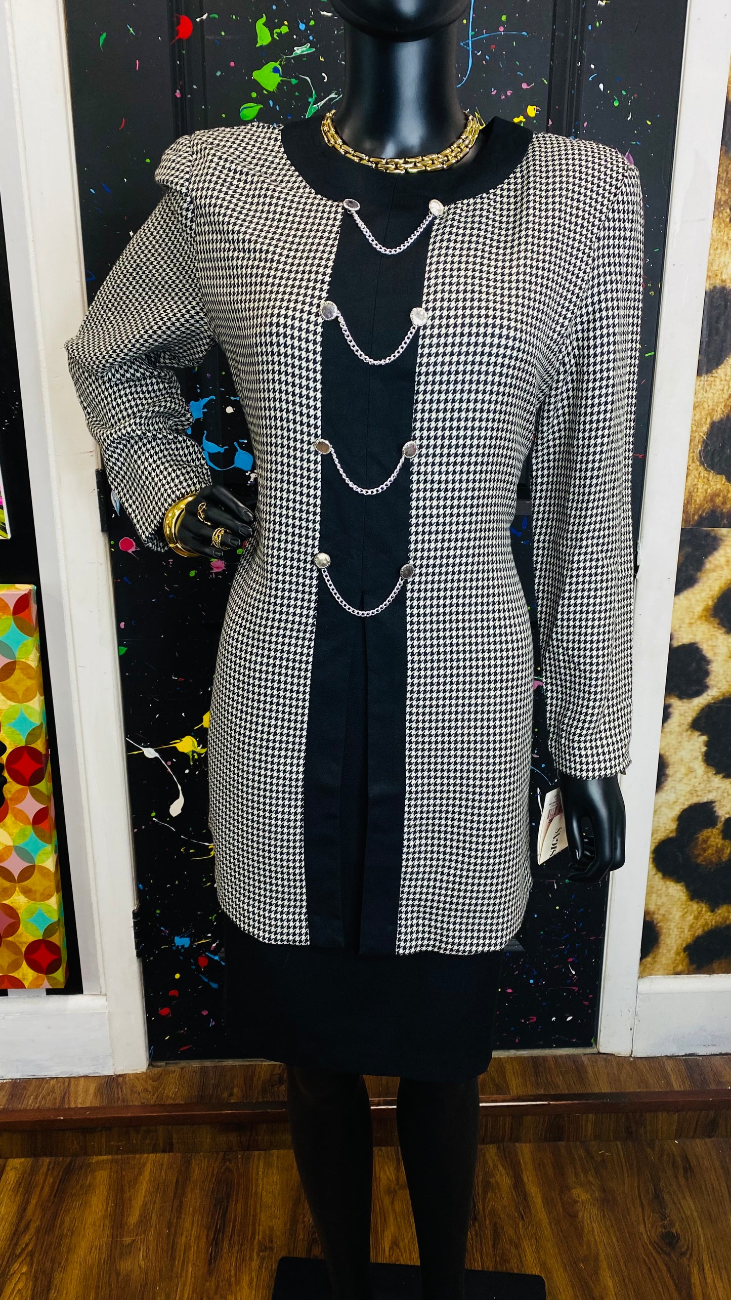 Vintage Houndstooth Dress (12)