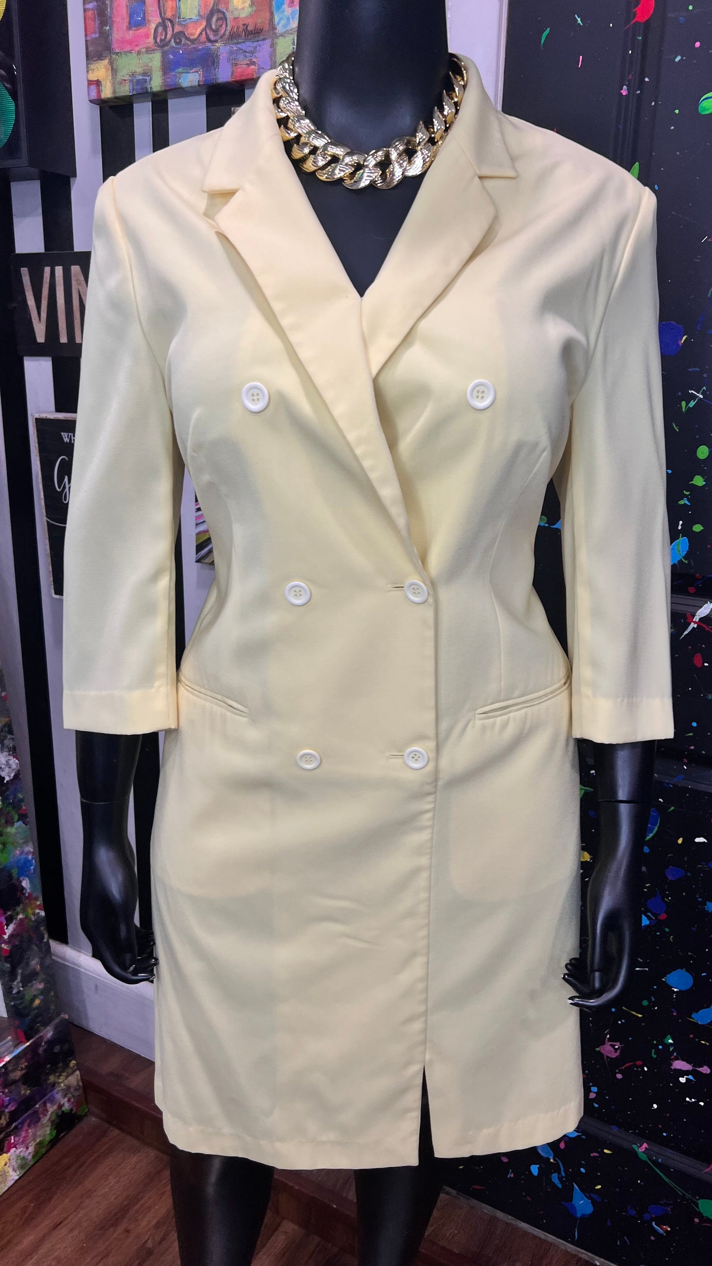 Vintage Yellow Blazer Dress (20)