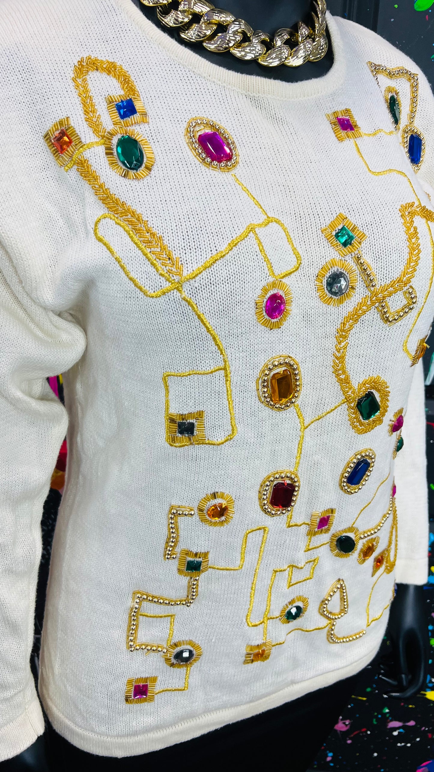 Vintage Jeweled Sweater (16/18)