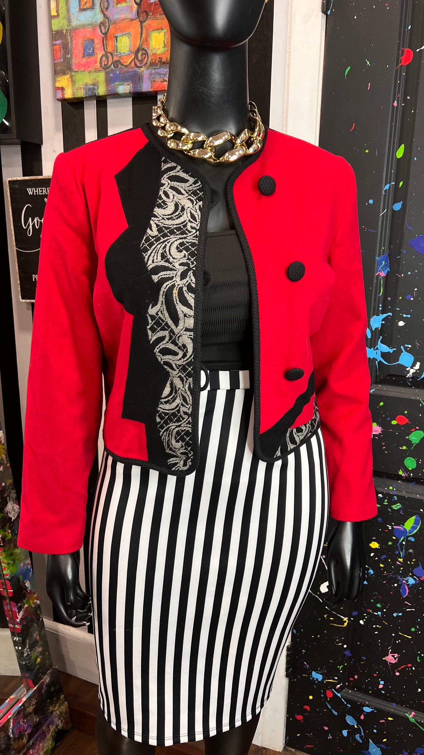 Vintage Canvas Backs Cropped Blazer (12)