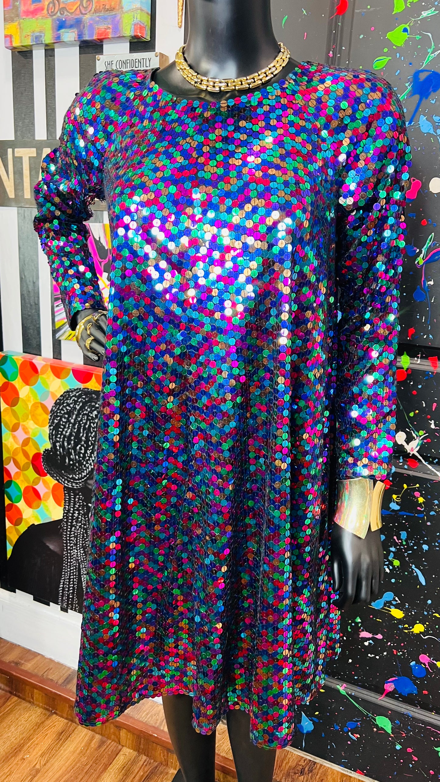 Vintage Sequin (Has Stretch) Circle Dress (14)