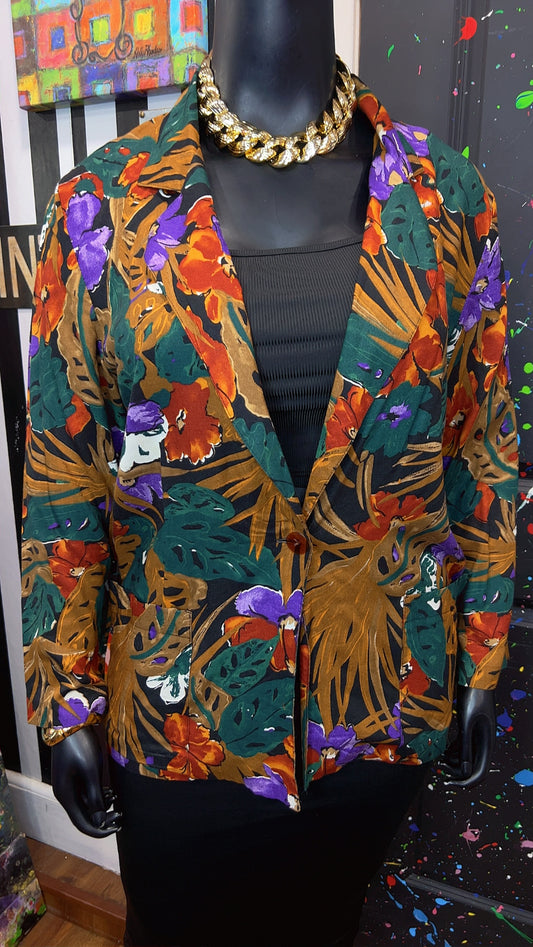 Vintage Rayon Floral Blazer (12)