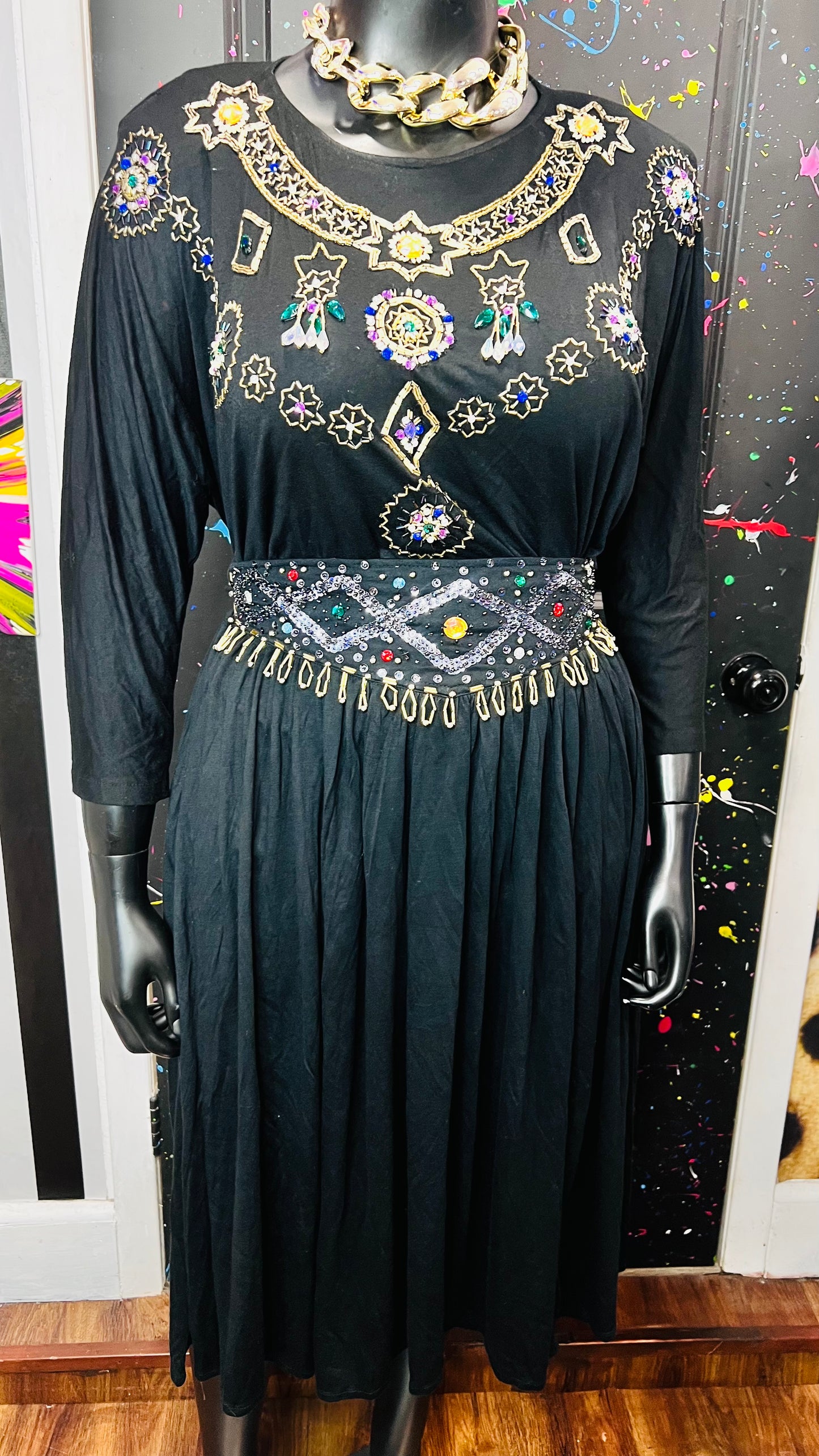 Vintage Cotton & Sequin Skirt Set (18)