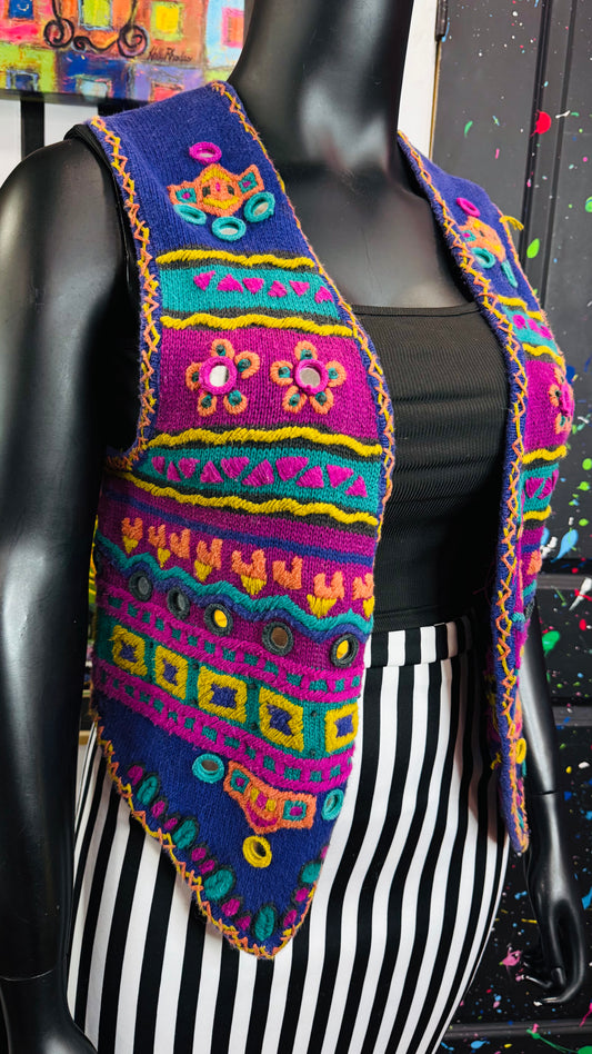Vintage Knit Coogi Style Mirrored Vest (OS)