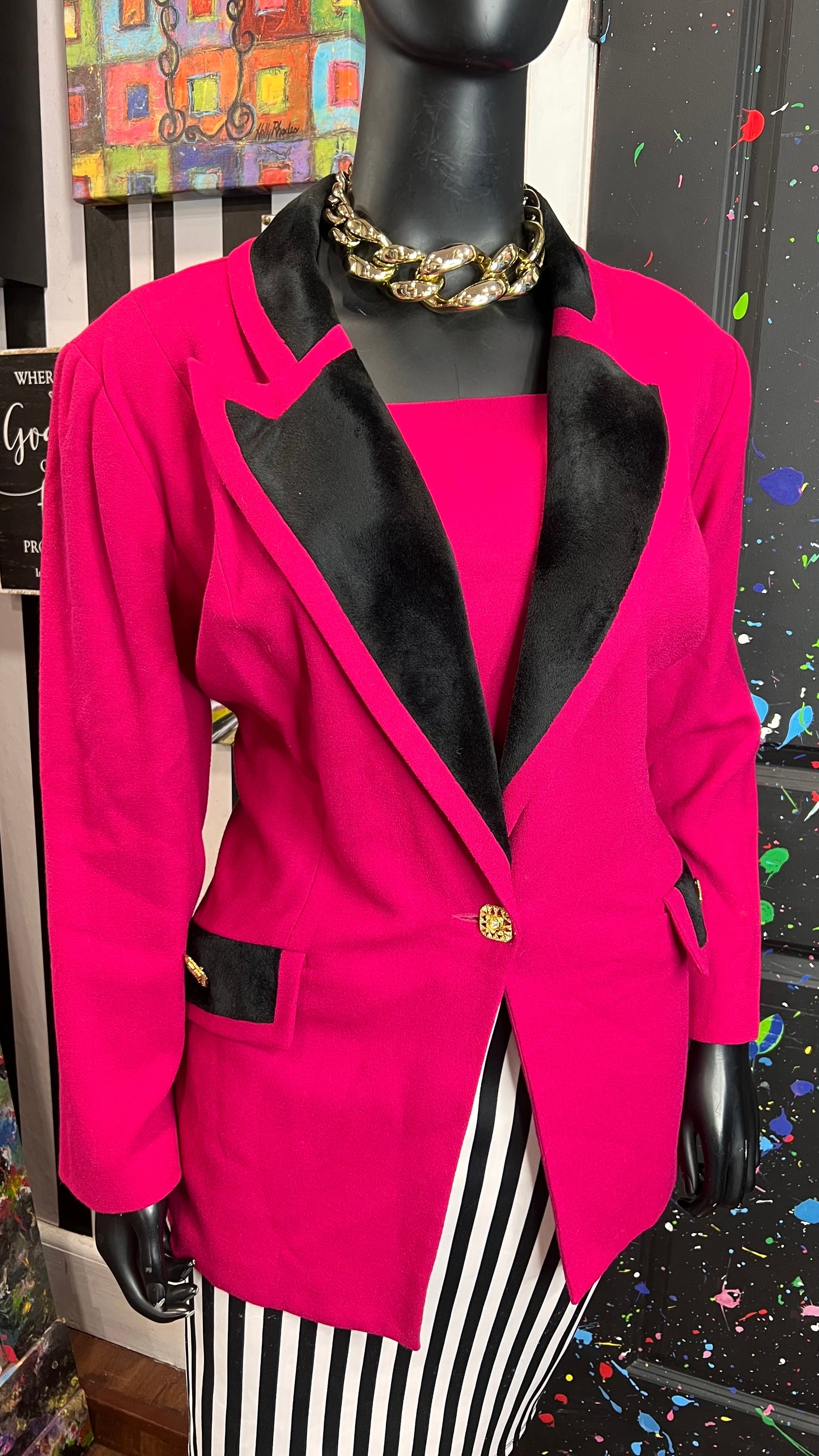 Vintage Pink & Black Blazer (24)