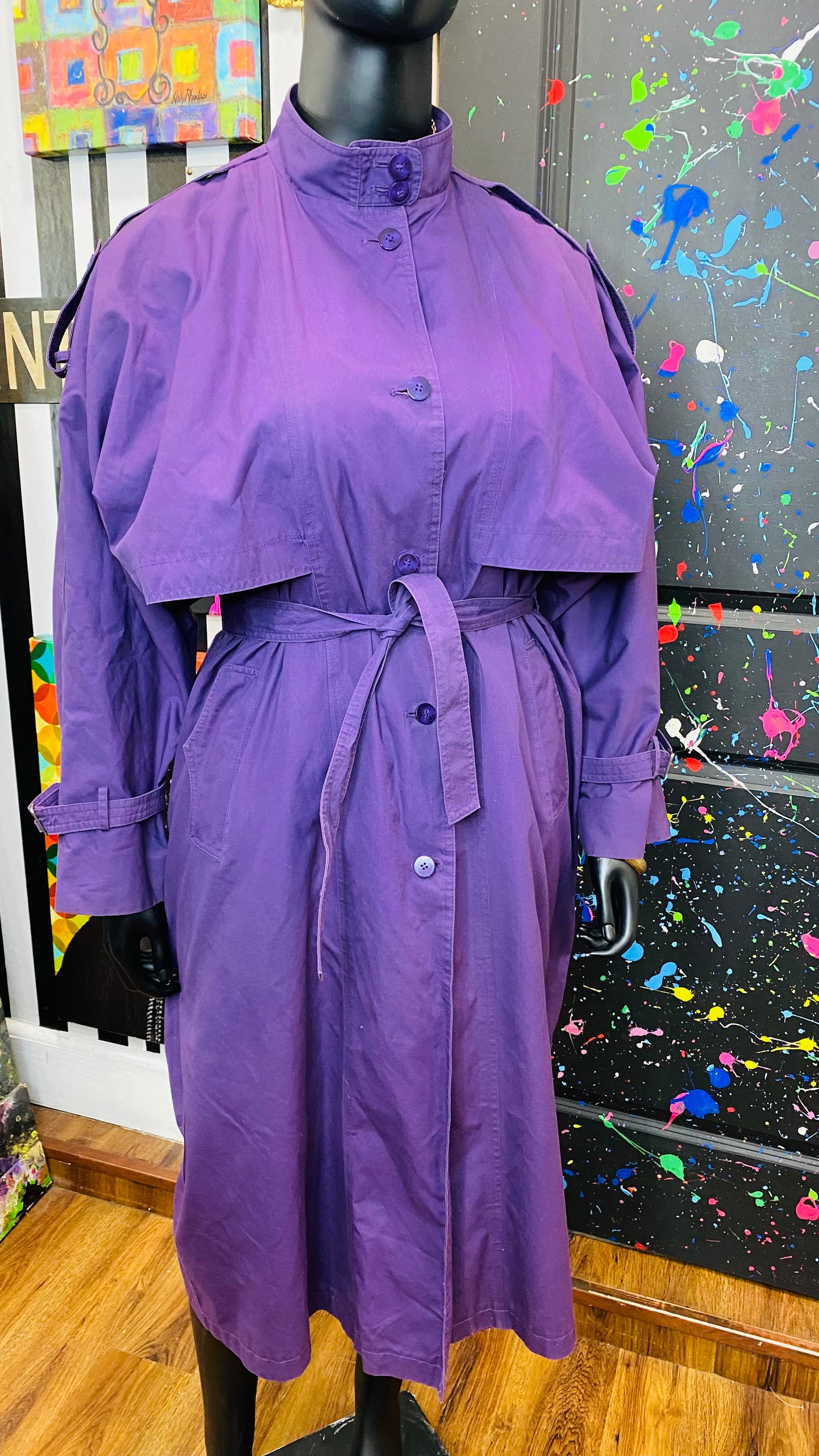 Vintage Purple Trench Coat (16)