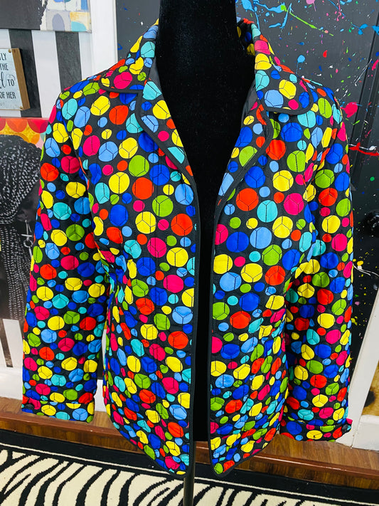Vintage Multi -Colors Dot Blazer