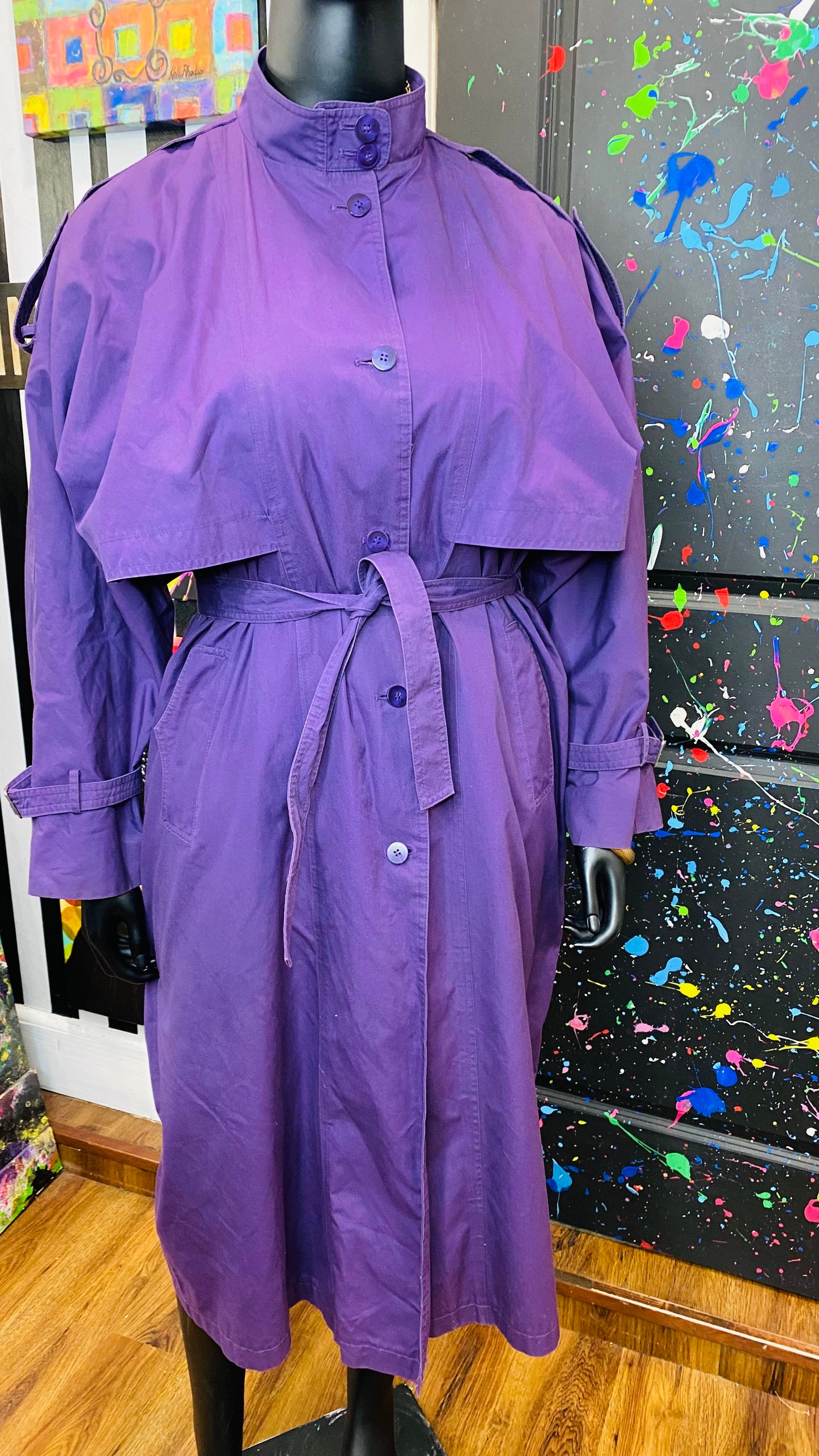 Vintage Purple Trench Coat (16)