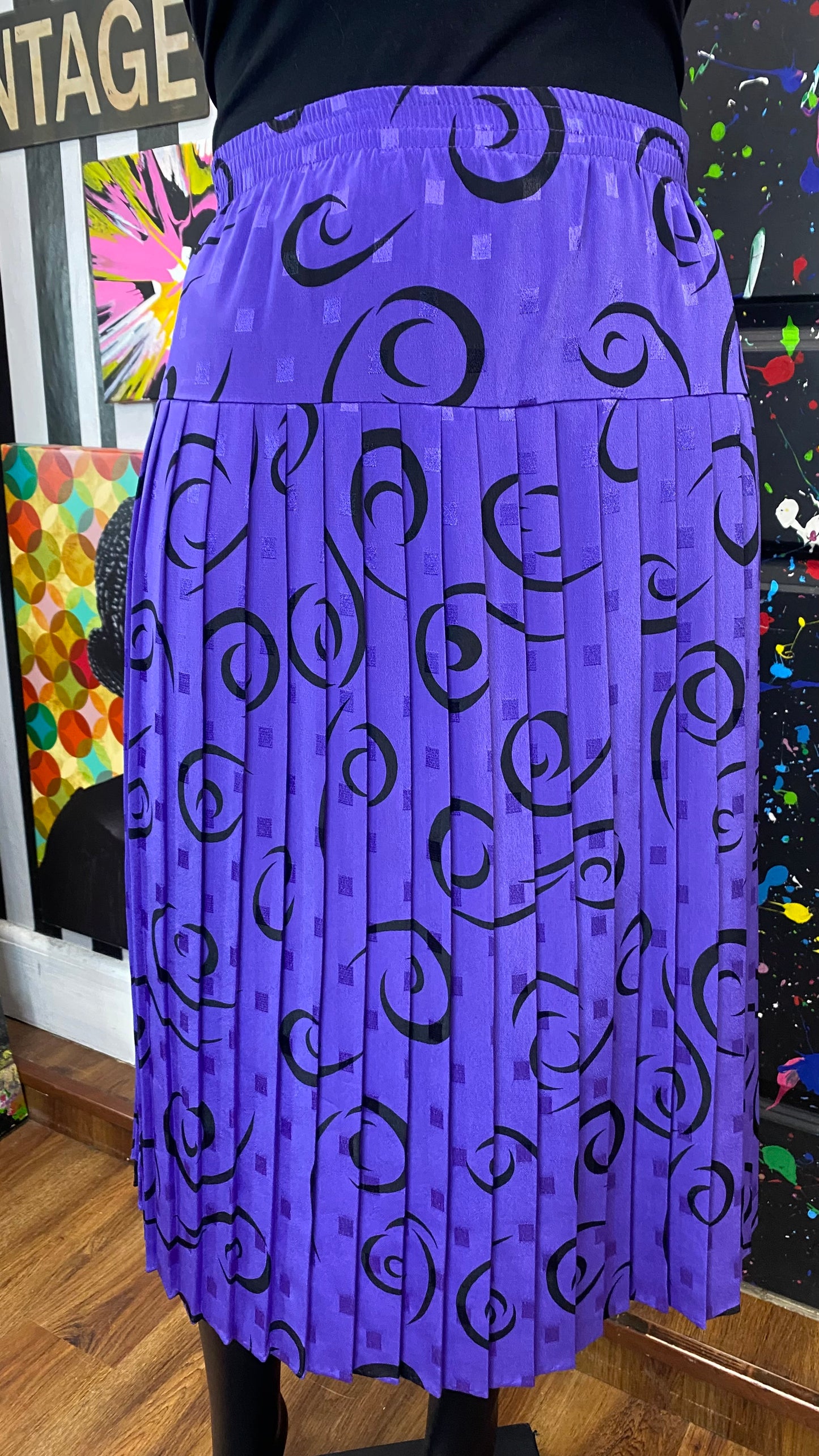 Vintage Purple & Black 80’s Skirt (24)