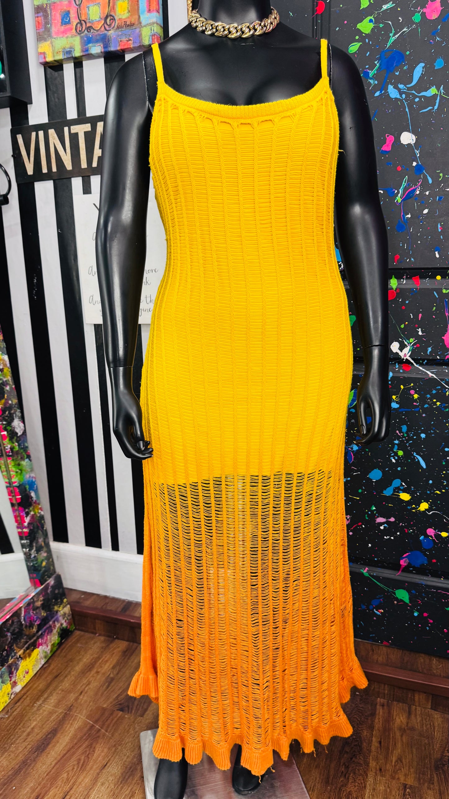 Vintage Inspired Ombré Knit Dress (18)