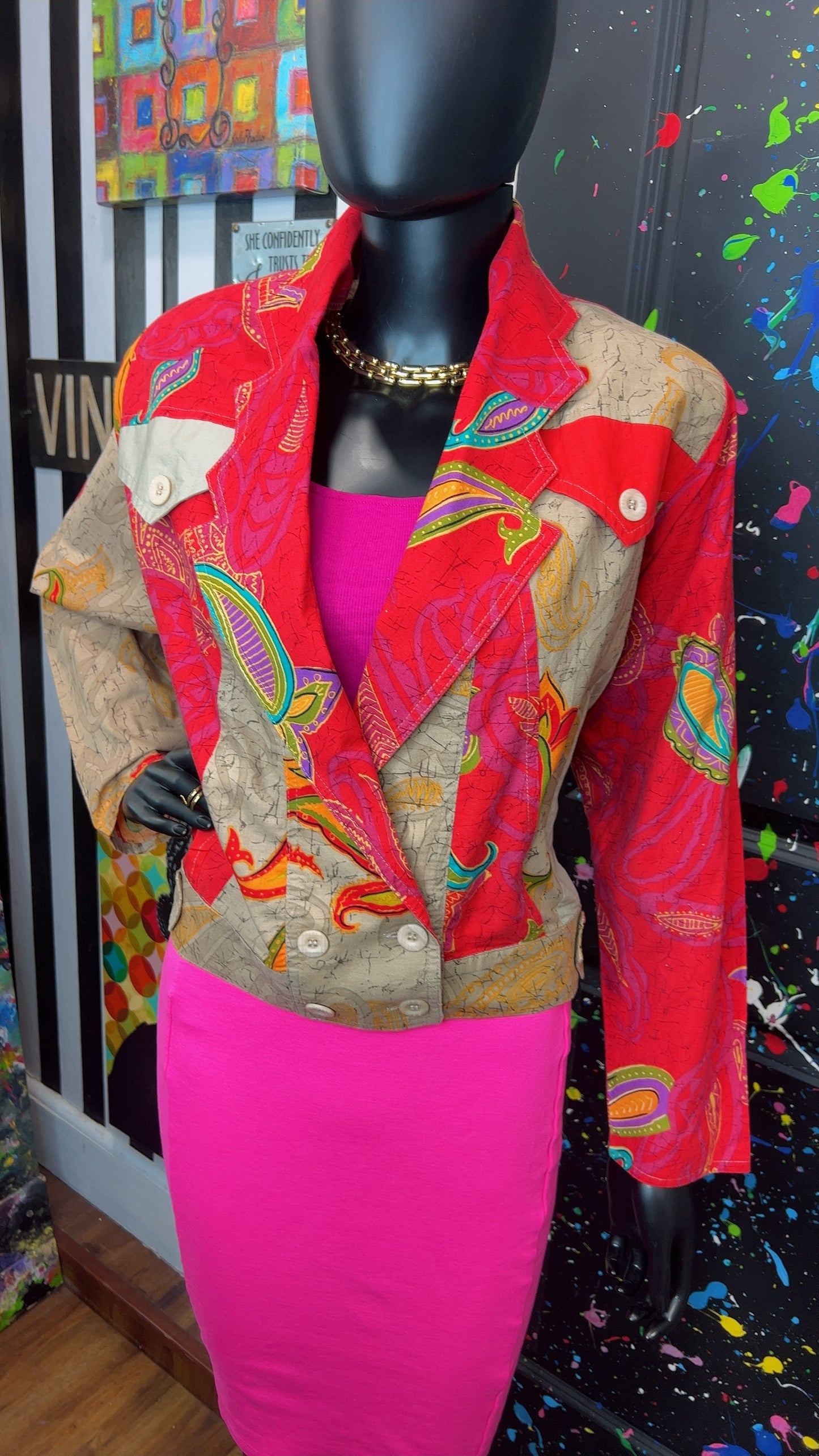 Vintage Western Cropped Blazer Jacket (14)