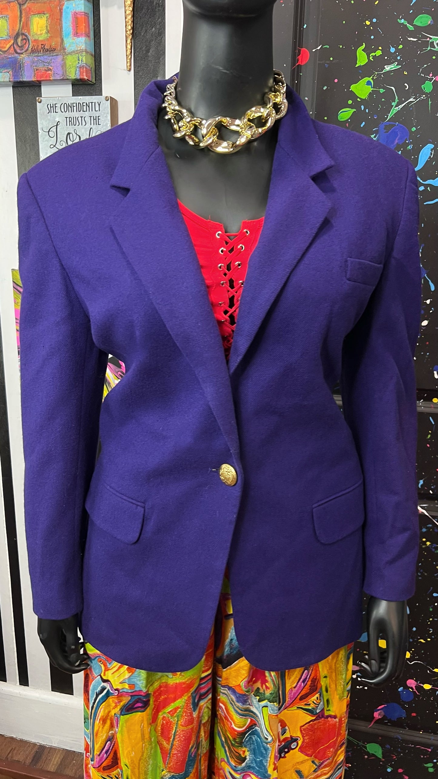 Vintage Purple Wool Worthington Blazer (18)