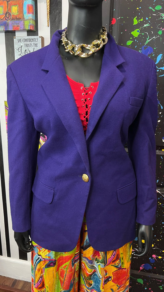 Vintage Purple Wool Worthington Blazer (18)
