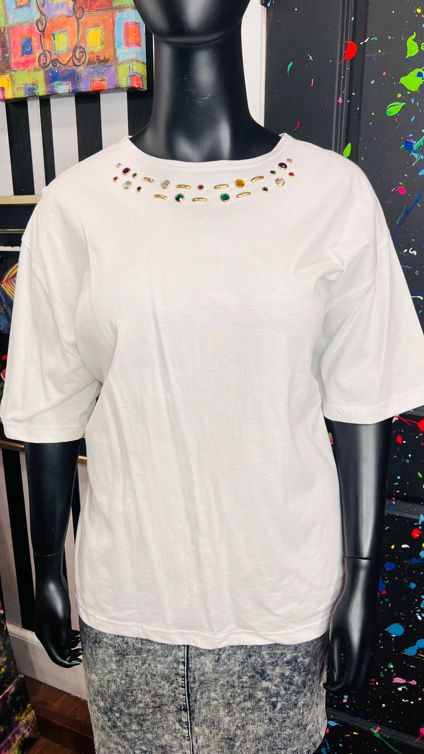 Vintage Jeweled White Blouse (24)