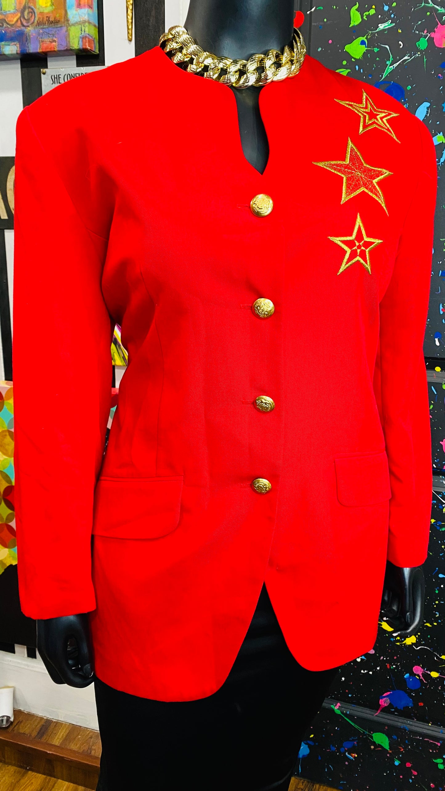 Vintage Red Blazer w/ God Star (22)