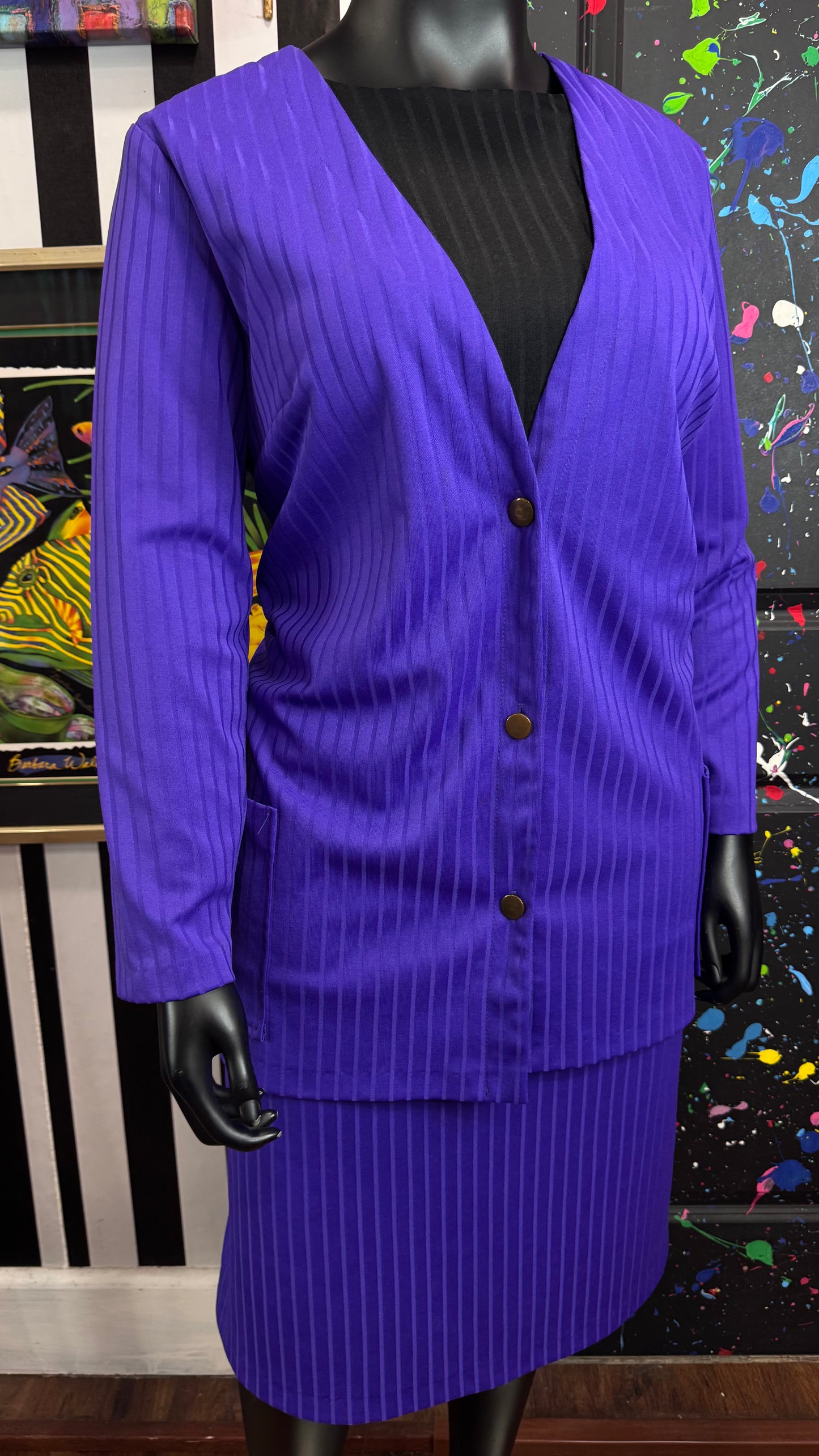 Vintage Purple & Black Dress (20)