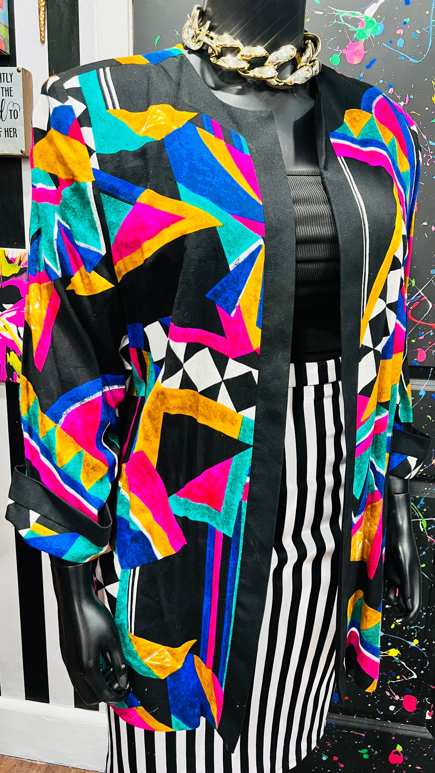 Vintage Rayon Abstract Duster (18/20) *KC