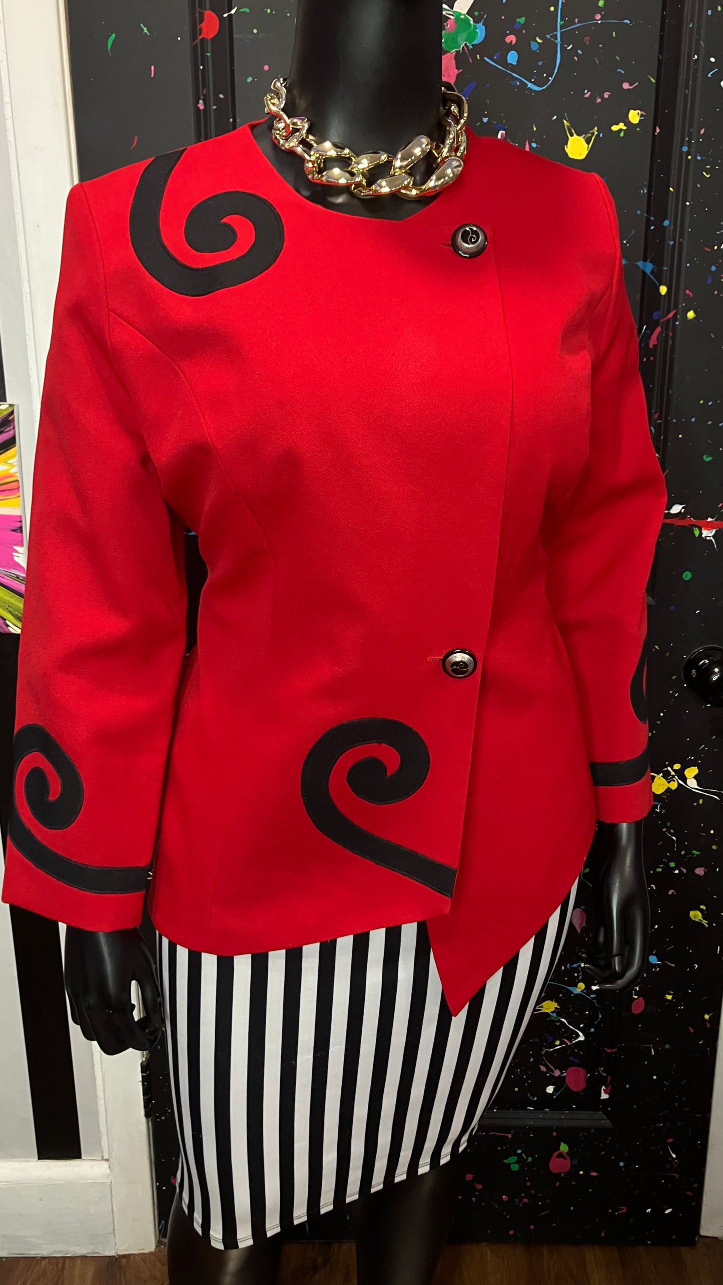 Vintage Red & Black Blazer (18W)
