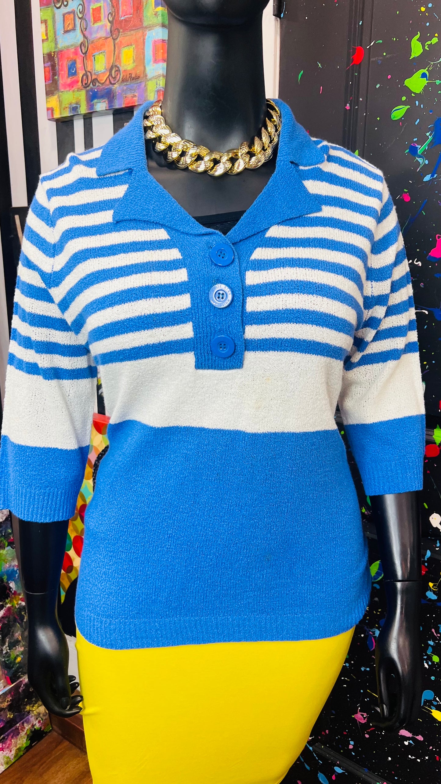 Vintage Striped ‘Stag’ Blouse (18W/20W)