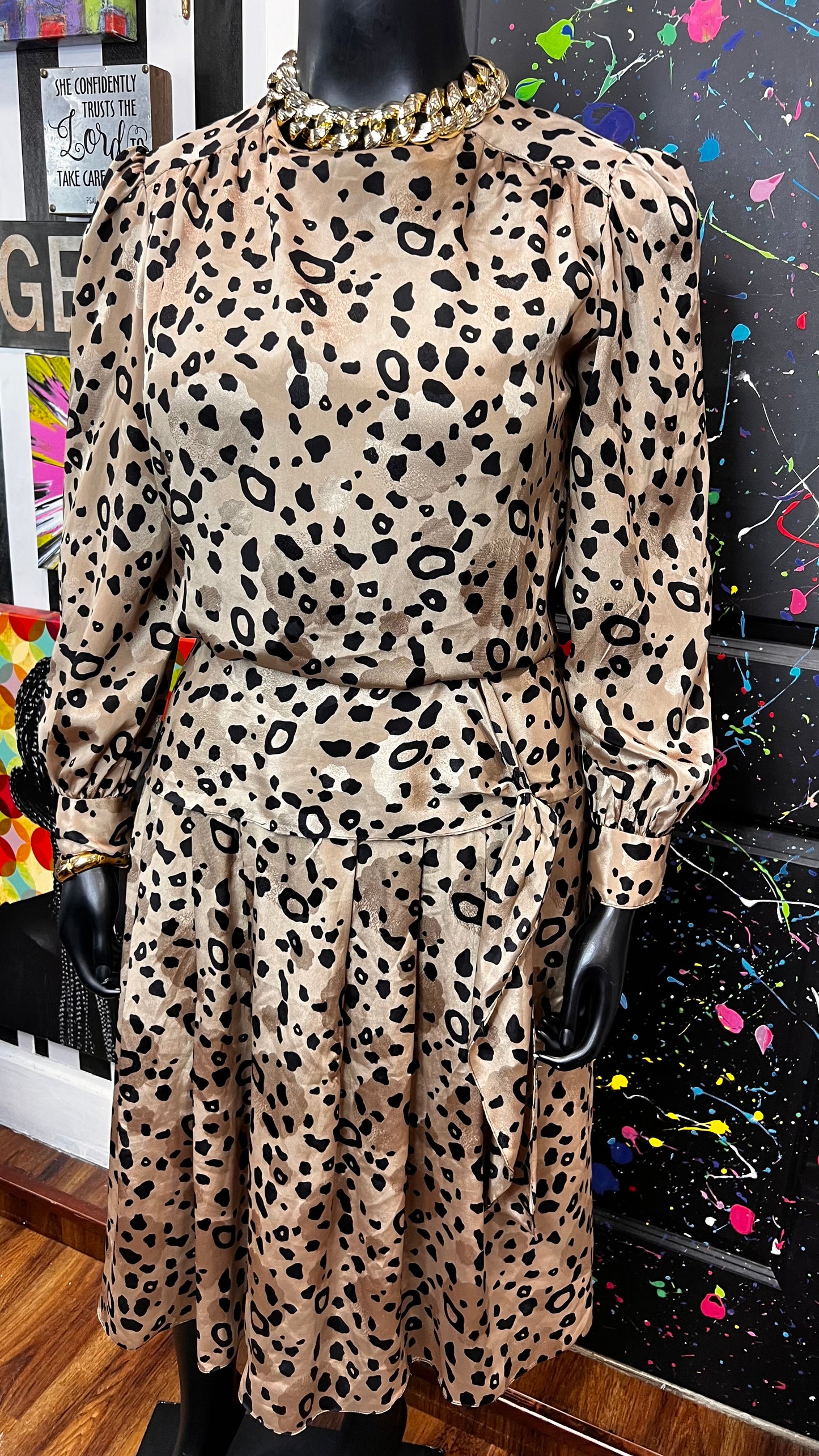 Vintage York Leopard Print Dress (16)