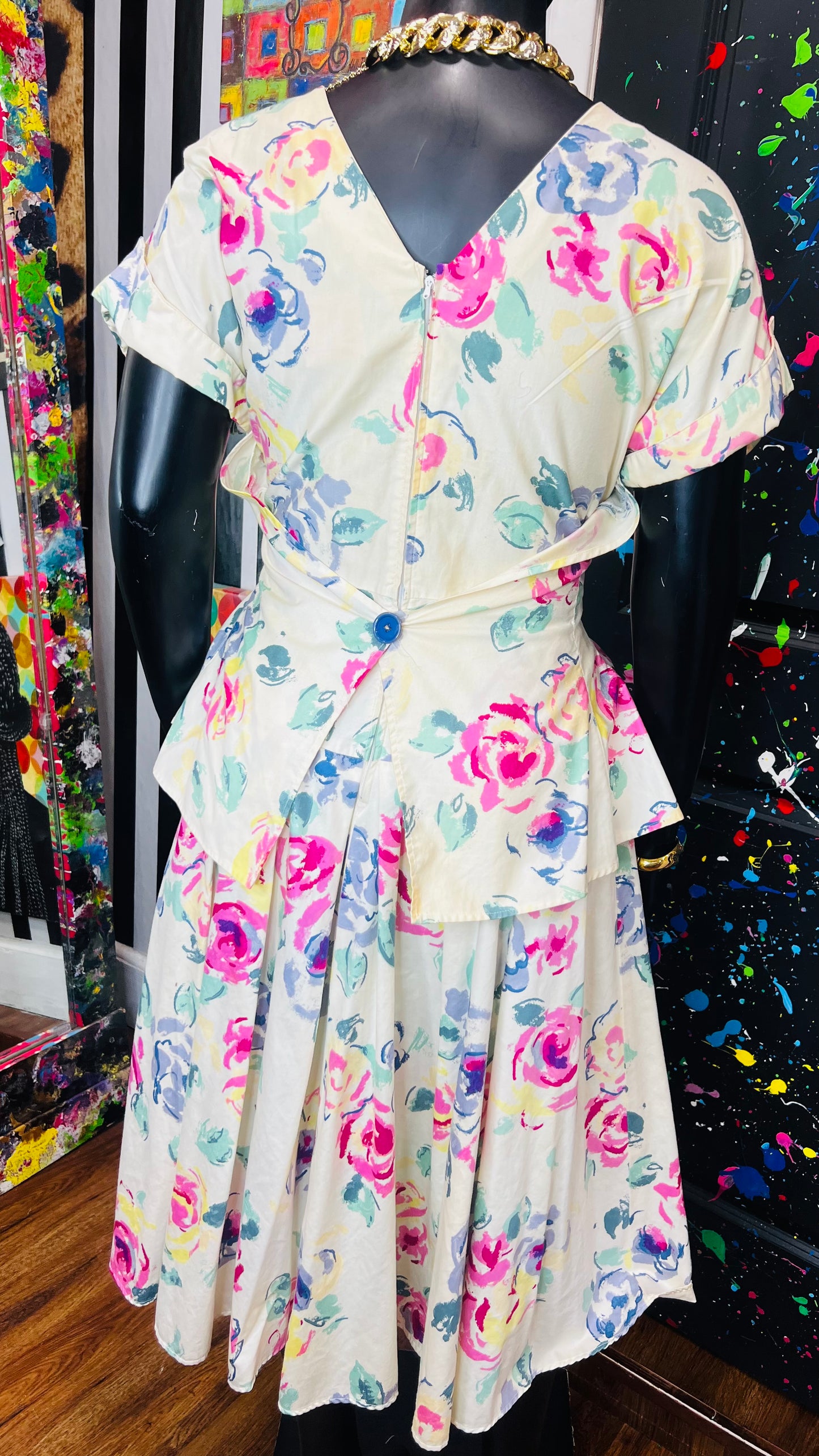 Vintage Floral Print Dress (18W)