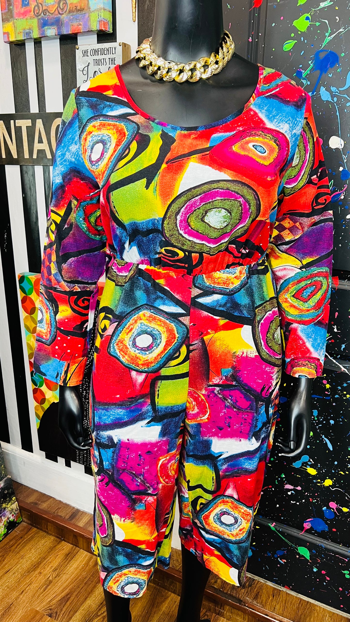 Vintage Long Sleeve Abstract Romper (16)