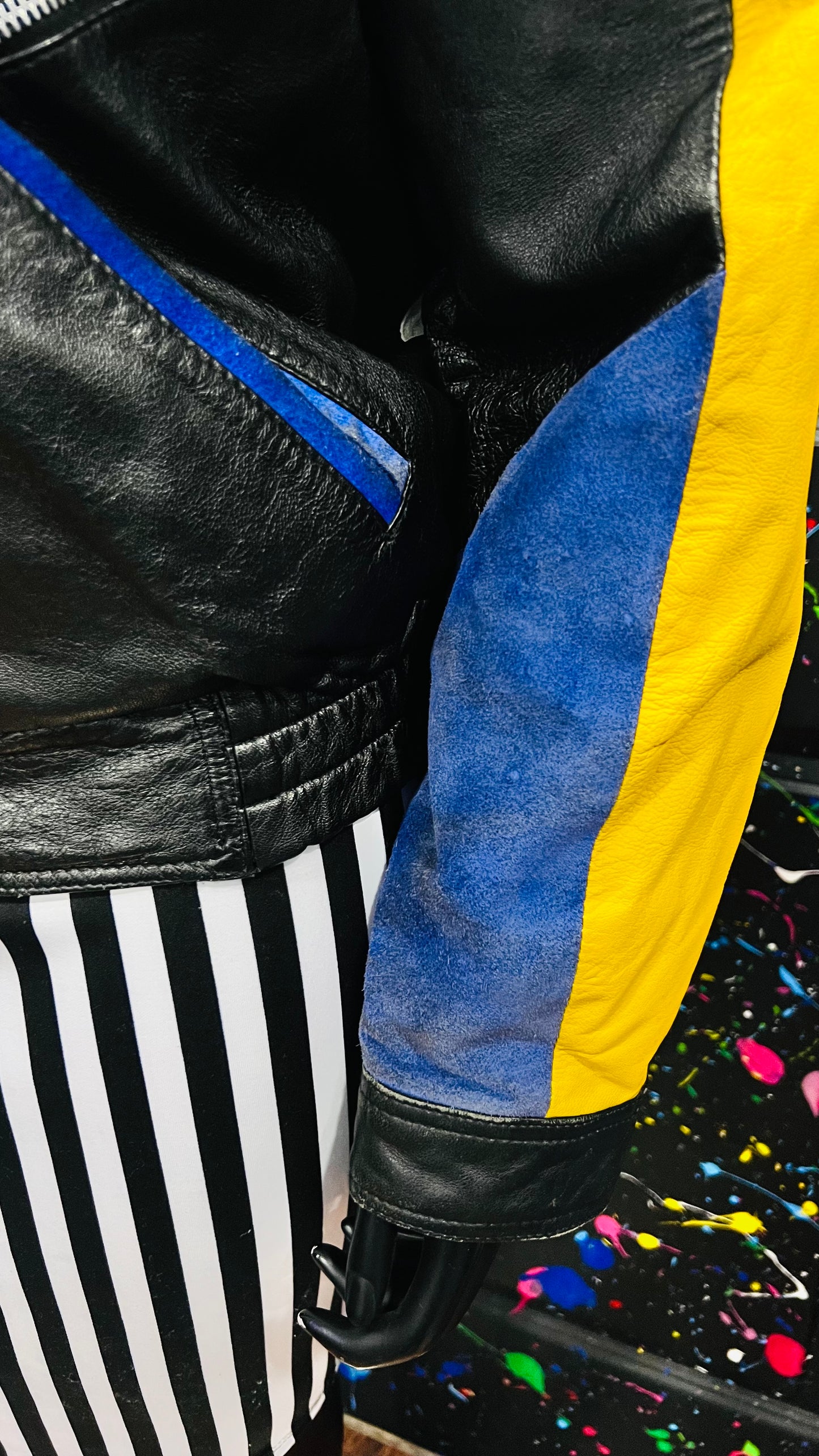 Vintage Genuine Leather & Suede Road Sign Jacket (22) *KC