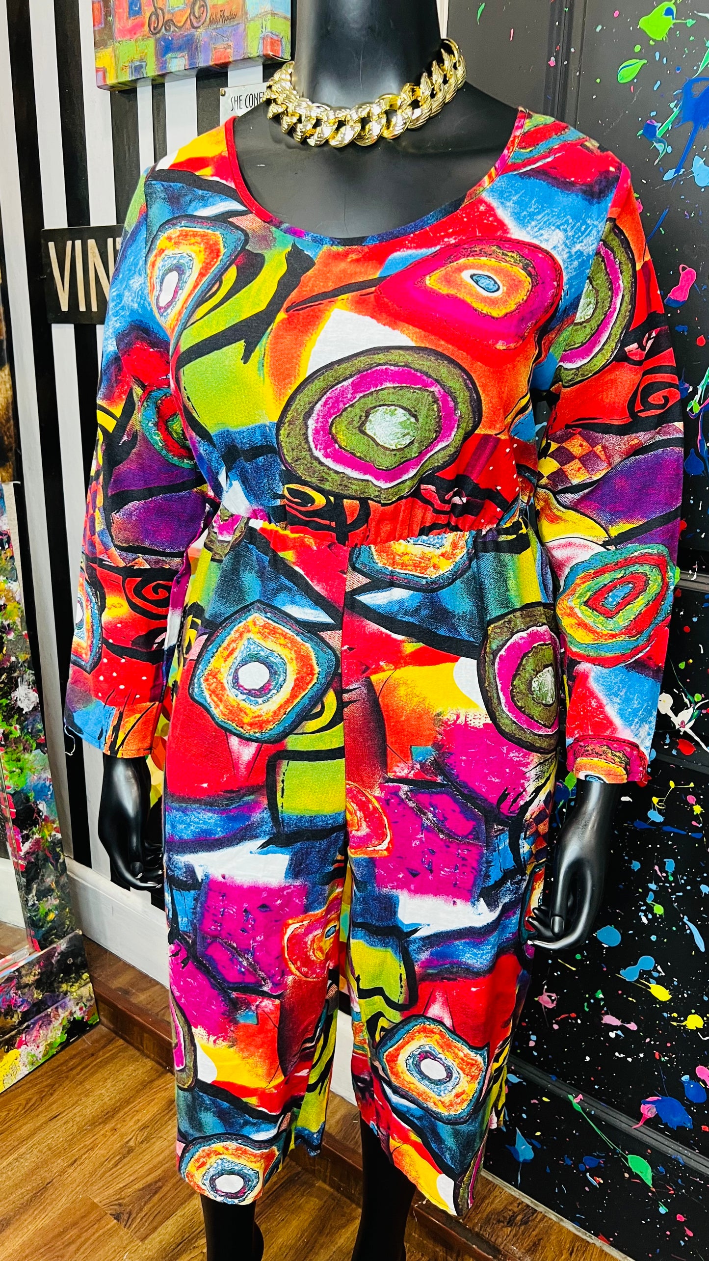 Vintage Long Sleeve Abstract Romper (16)