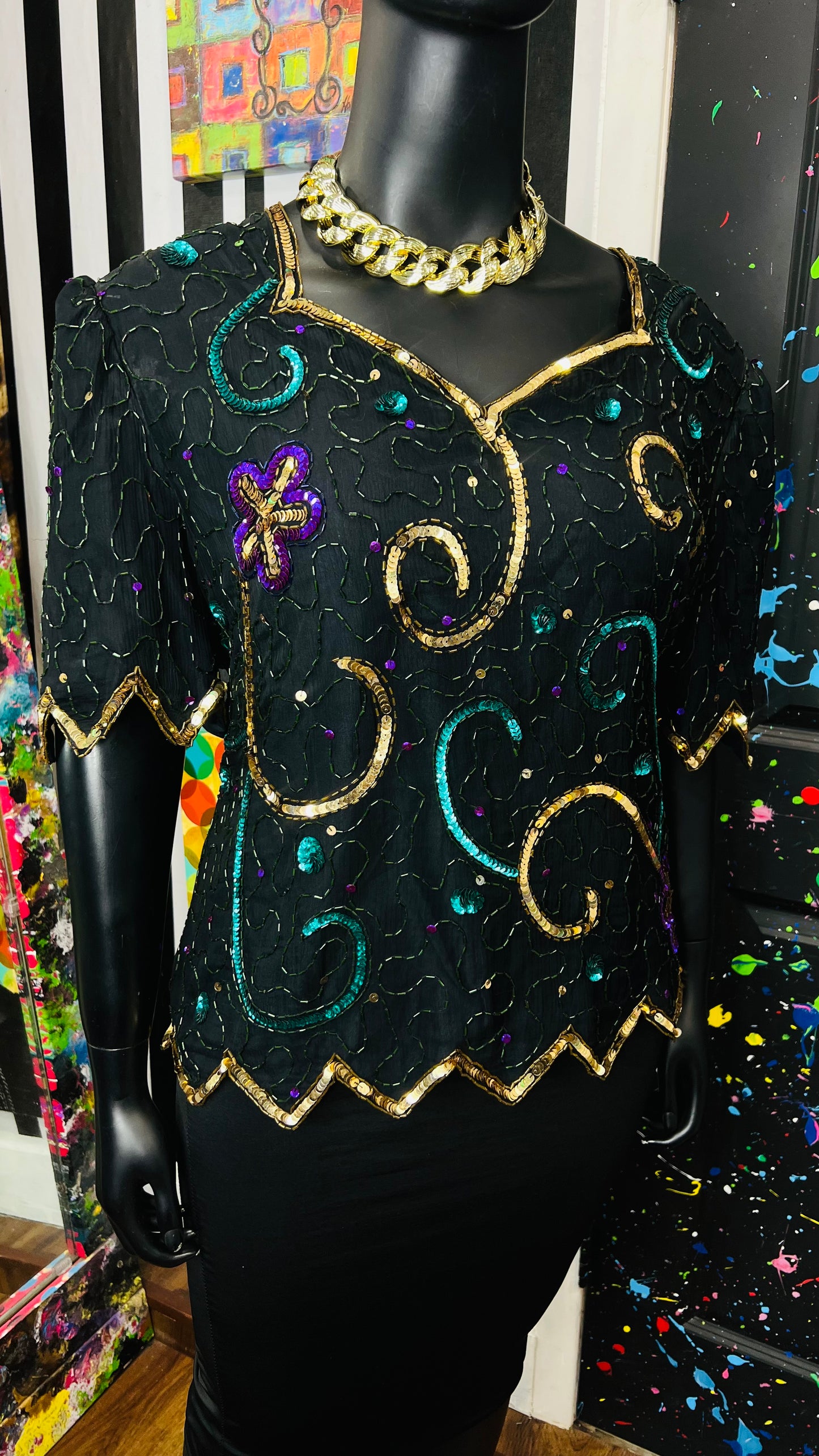 Vintage Sequin Blouse (24)