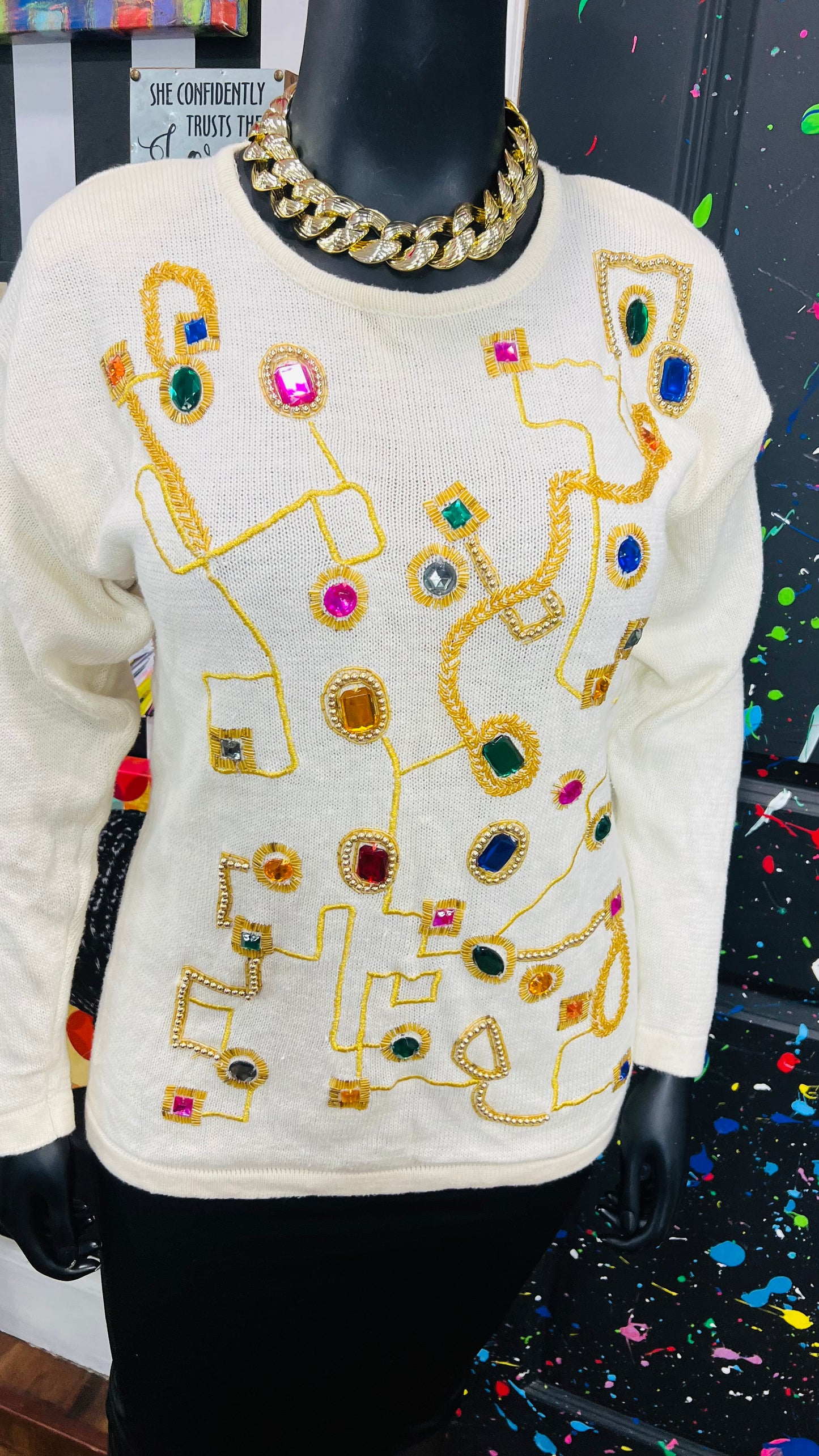 Vintage Jeweled Sweater (16/18)