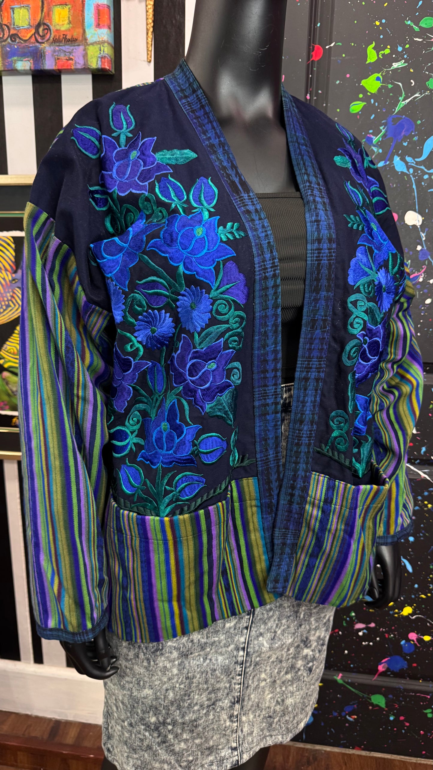 Vintage Mix Print Open Duster (22)