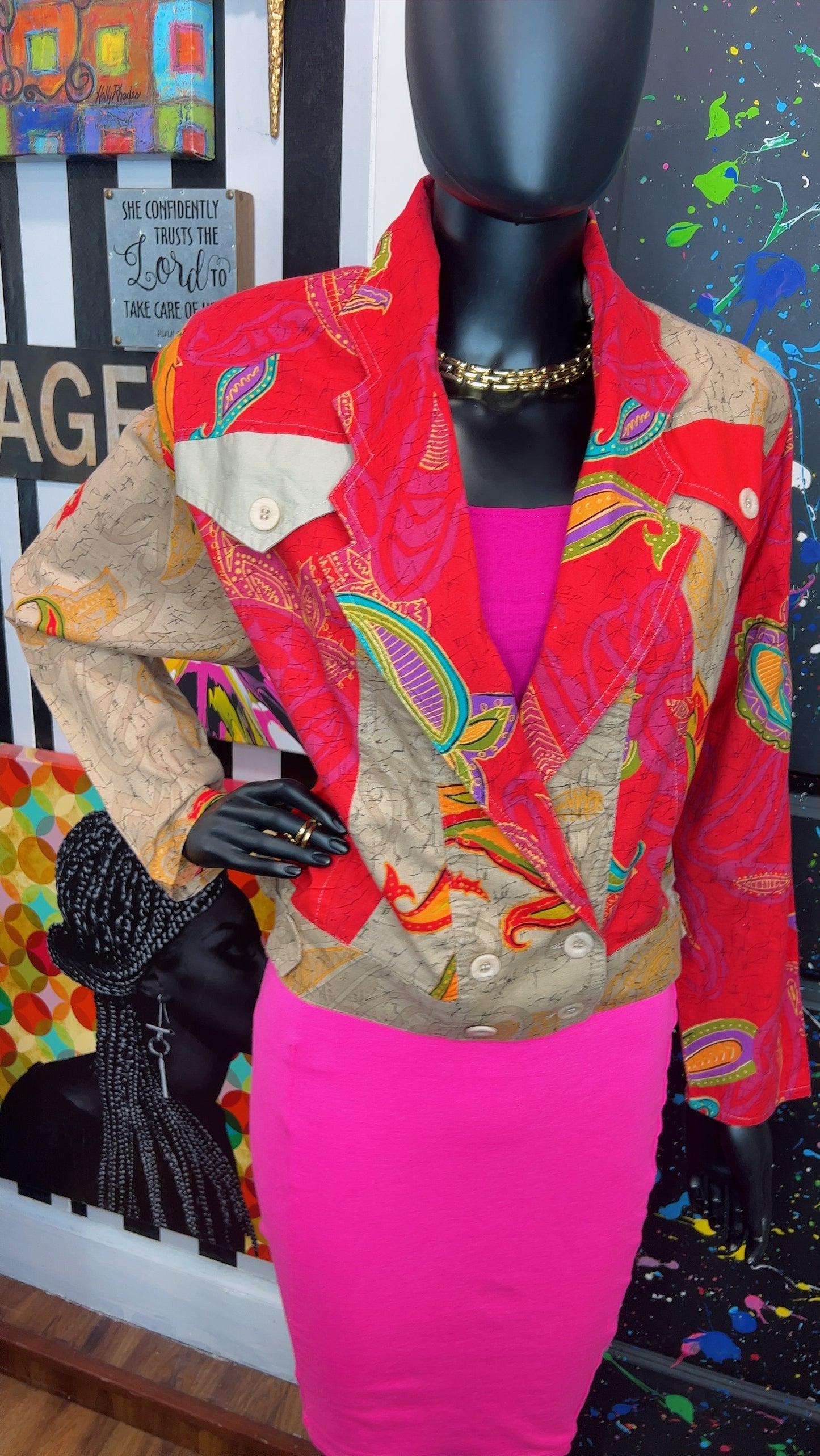 Vintage Western Cropped Blazer Jacket (14)