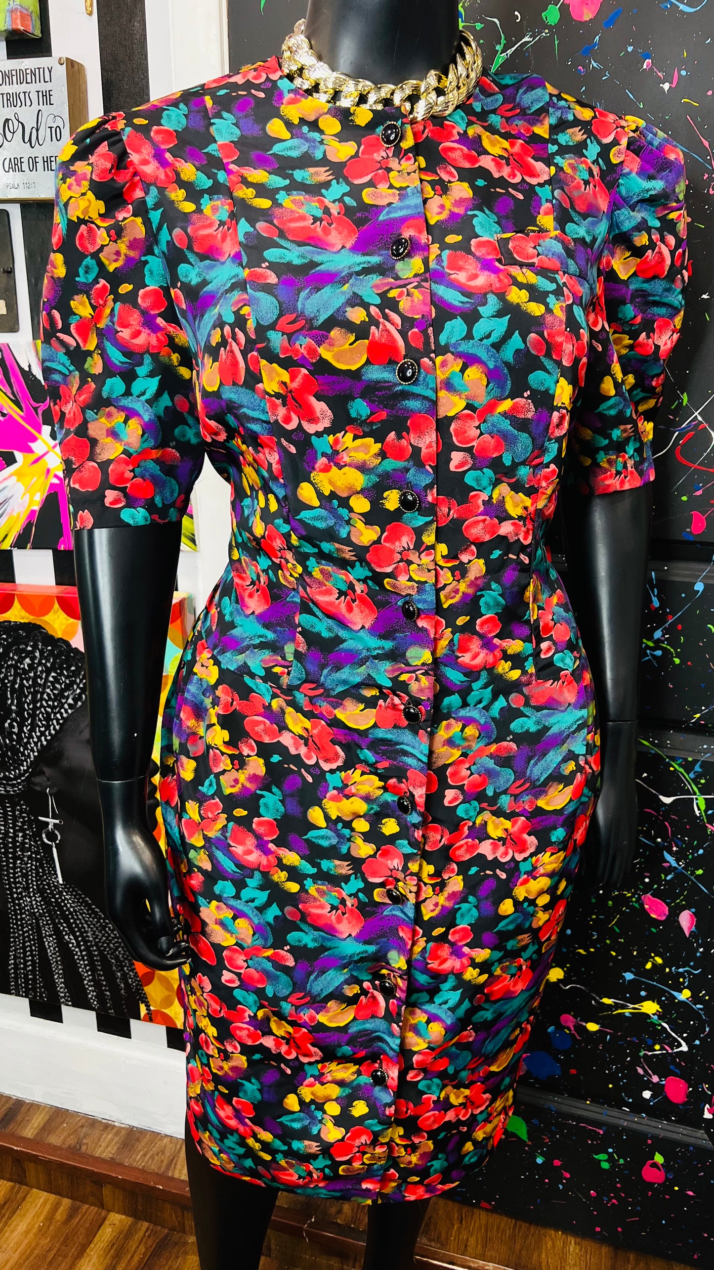 Vintage Floral Dress (18W)