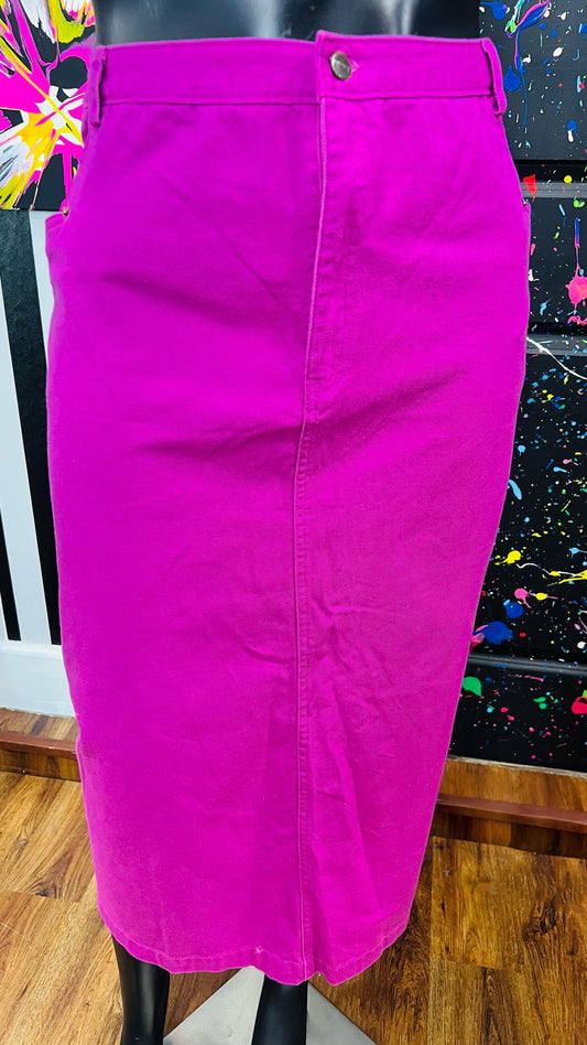 Vintage Pink Denim Skirt (24W)