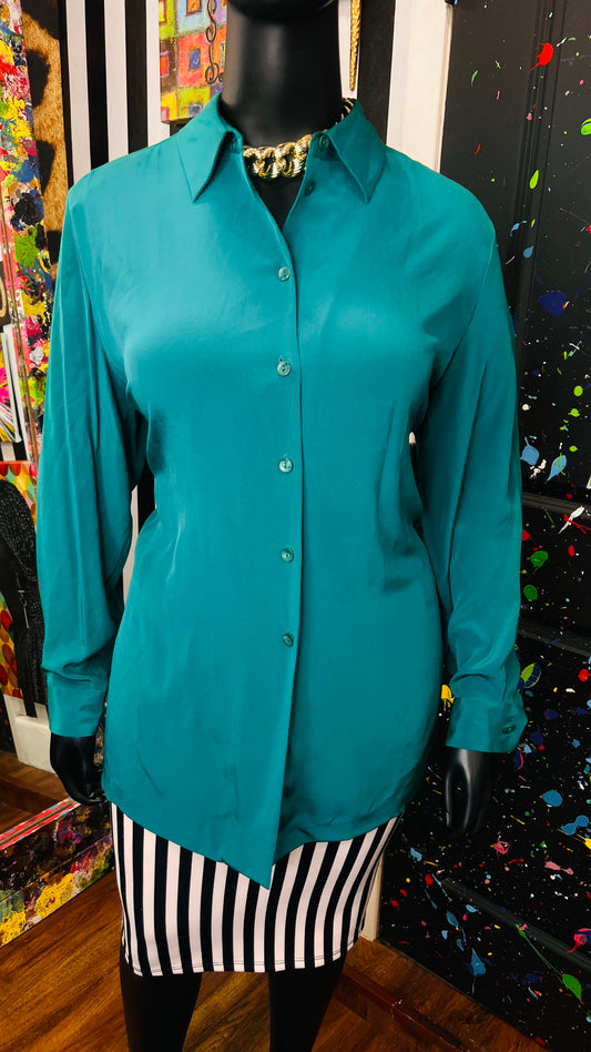 Vintage Teal Blouse (16)