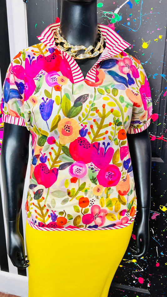 Vintage Mix Print Blouse (16)