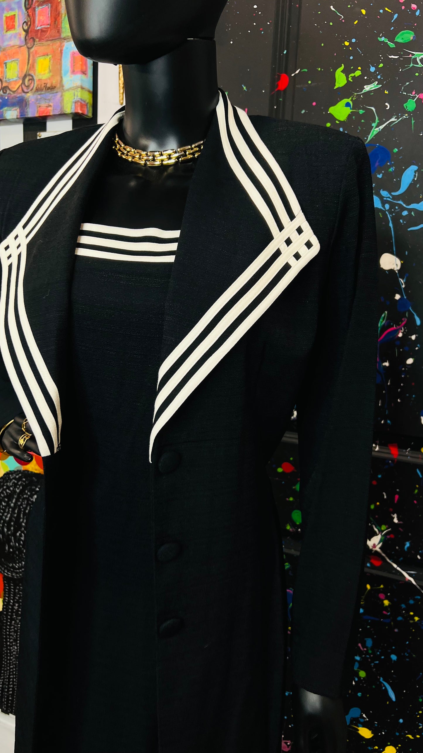 Vintage Black & White Dress & Blazer Set- DeadStock w/Tags (12)