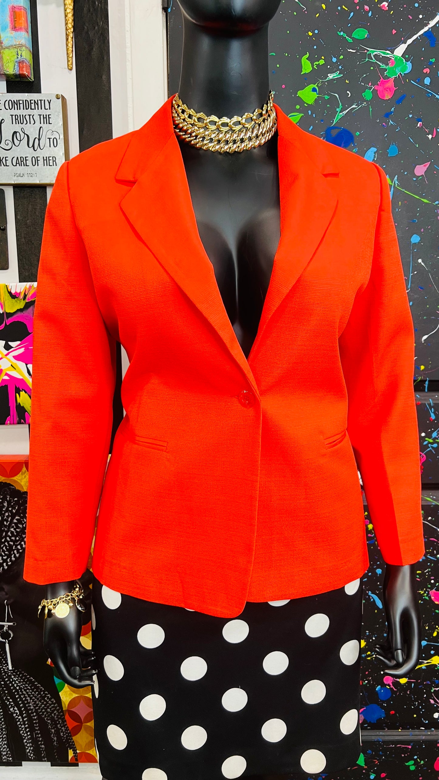 Vintage ‘Vicki’ Coral Orange Blazer (18P)