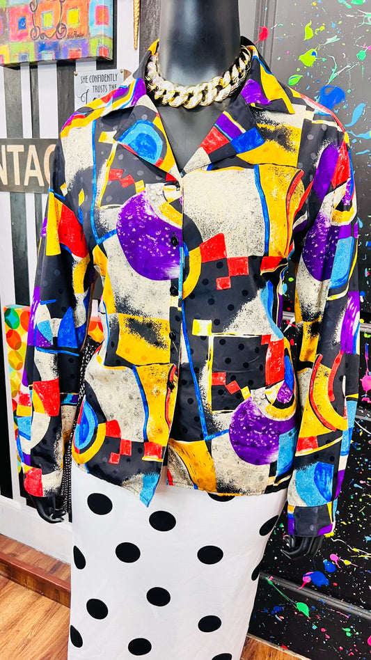 Vintage 90’s Abstract Blouse (20)