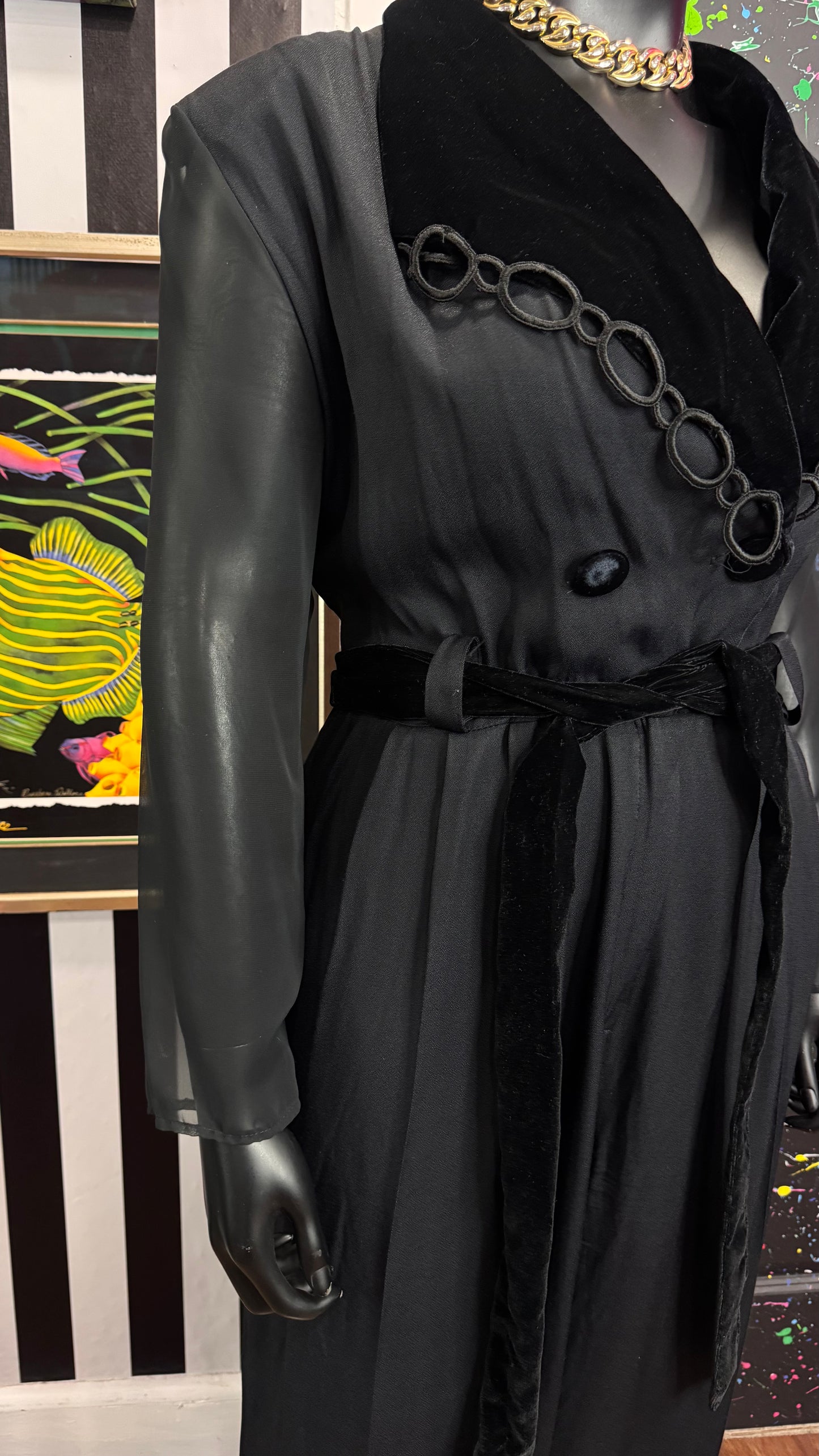 Vintage Black Sheer Arms Jumpsuit (22)