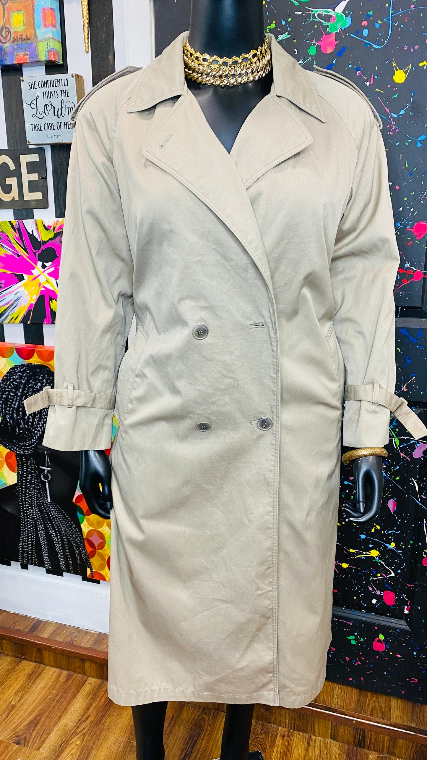 Vintage Tinted Khaki Trench Coat (14)